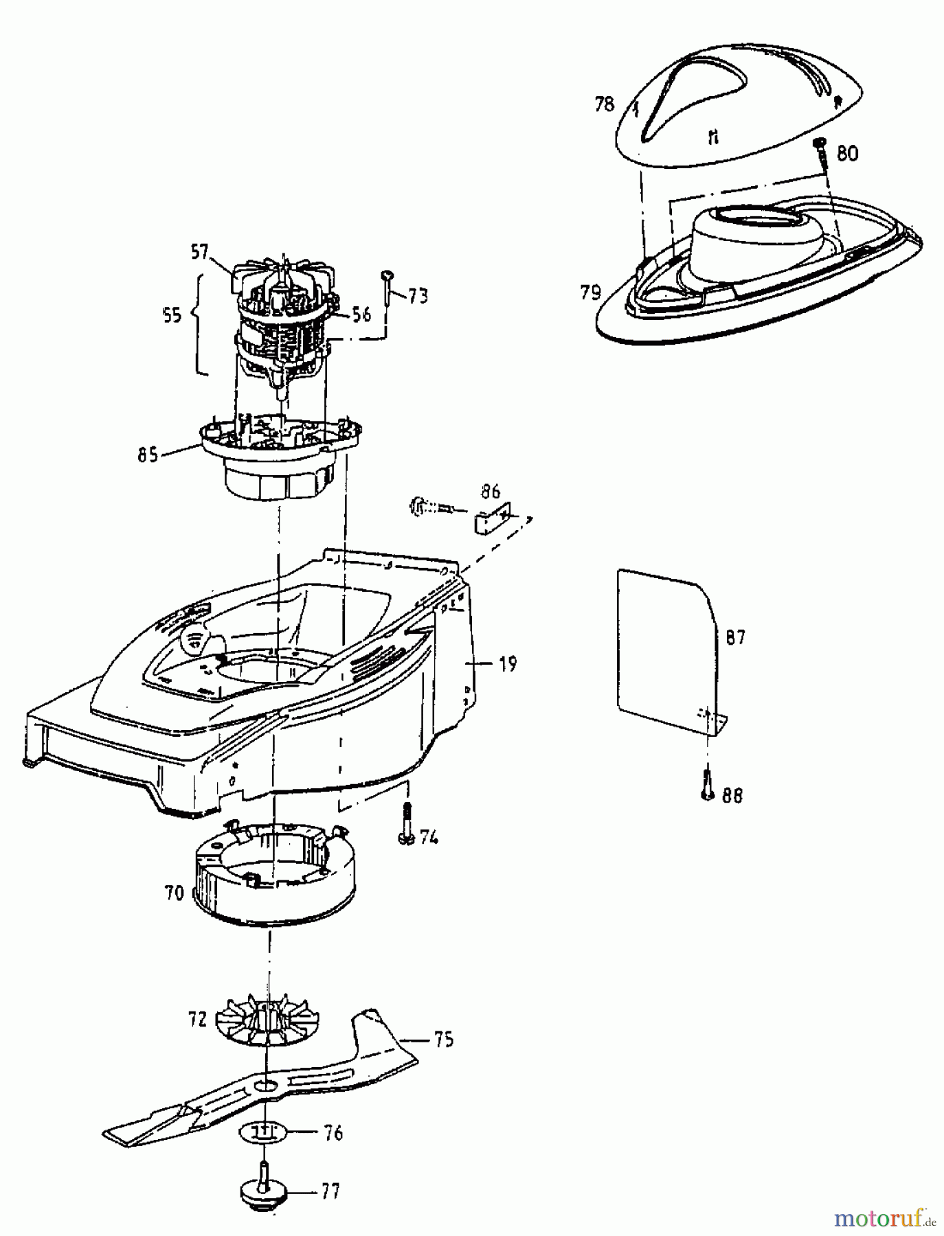  Gutbrod Electric mower HE 42 18B-L1F-604  (1999) Electric motor, Blade