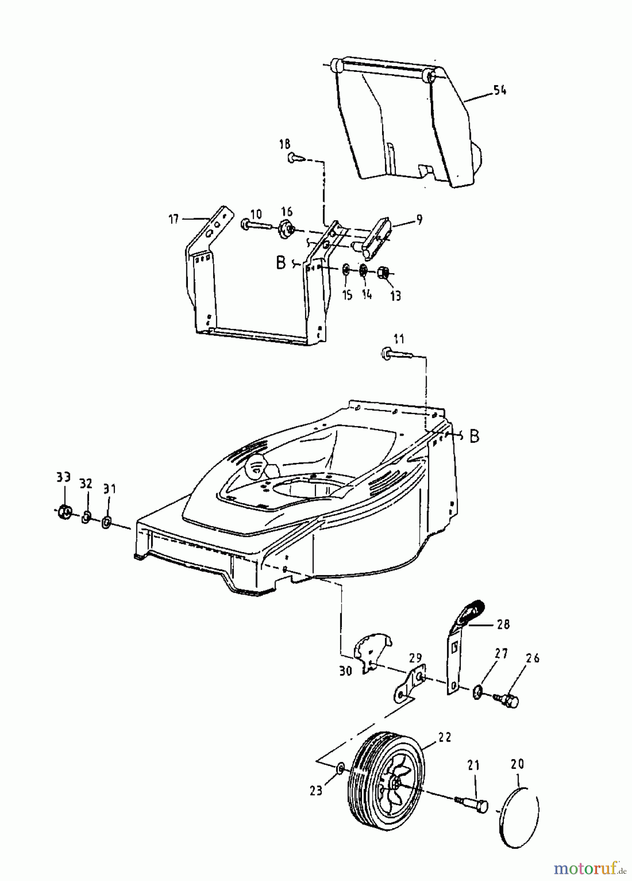  Gutbrod Electric mower HE 42 18B-L1F-604  (1999) Height adjustment, Front wheels