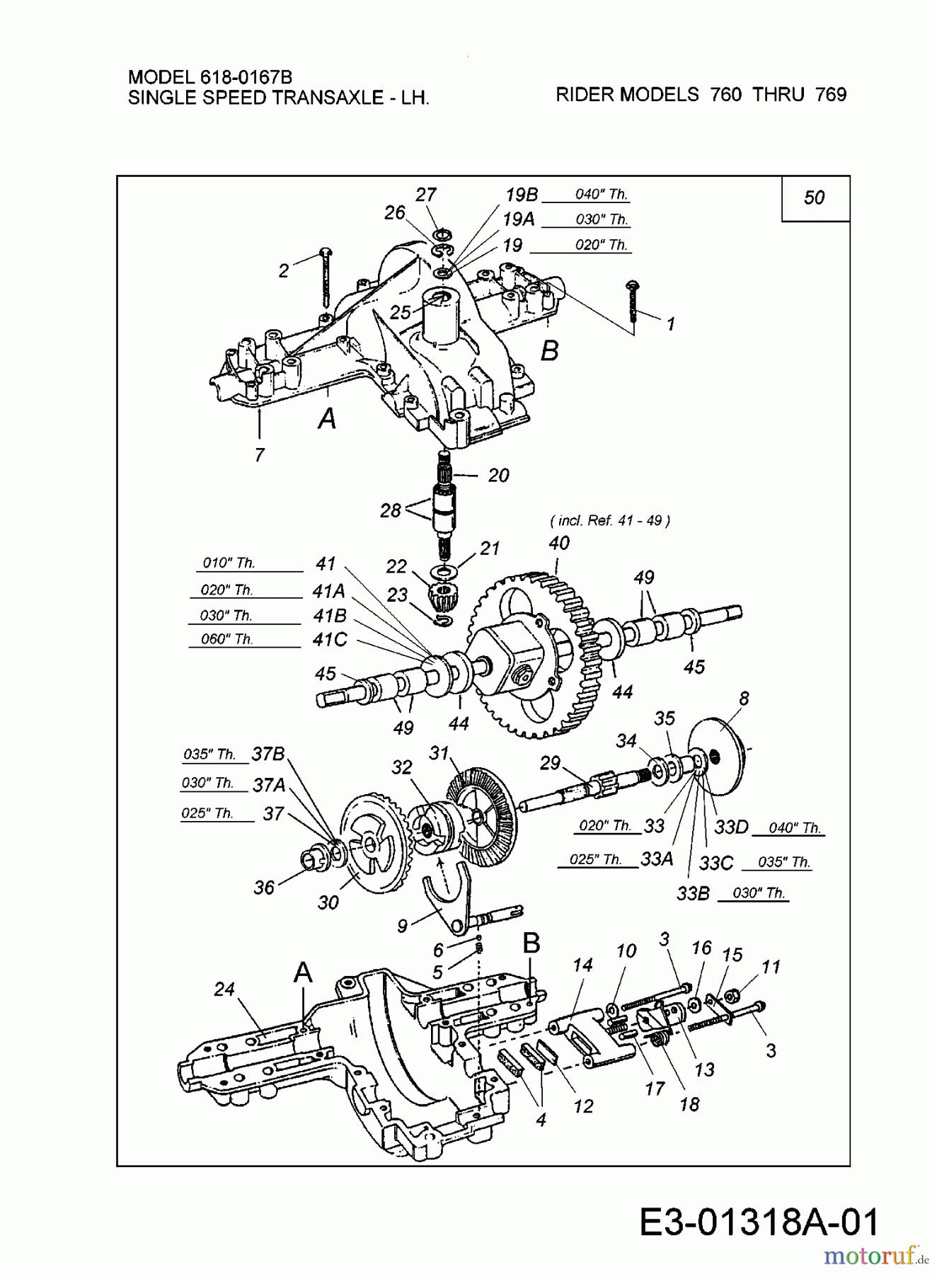  Gutbrod Lawn tractors Sprint 3000 13CF76GN604  (1999) Gearbox 618-0167B