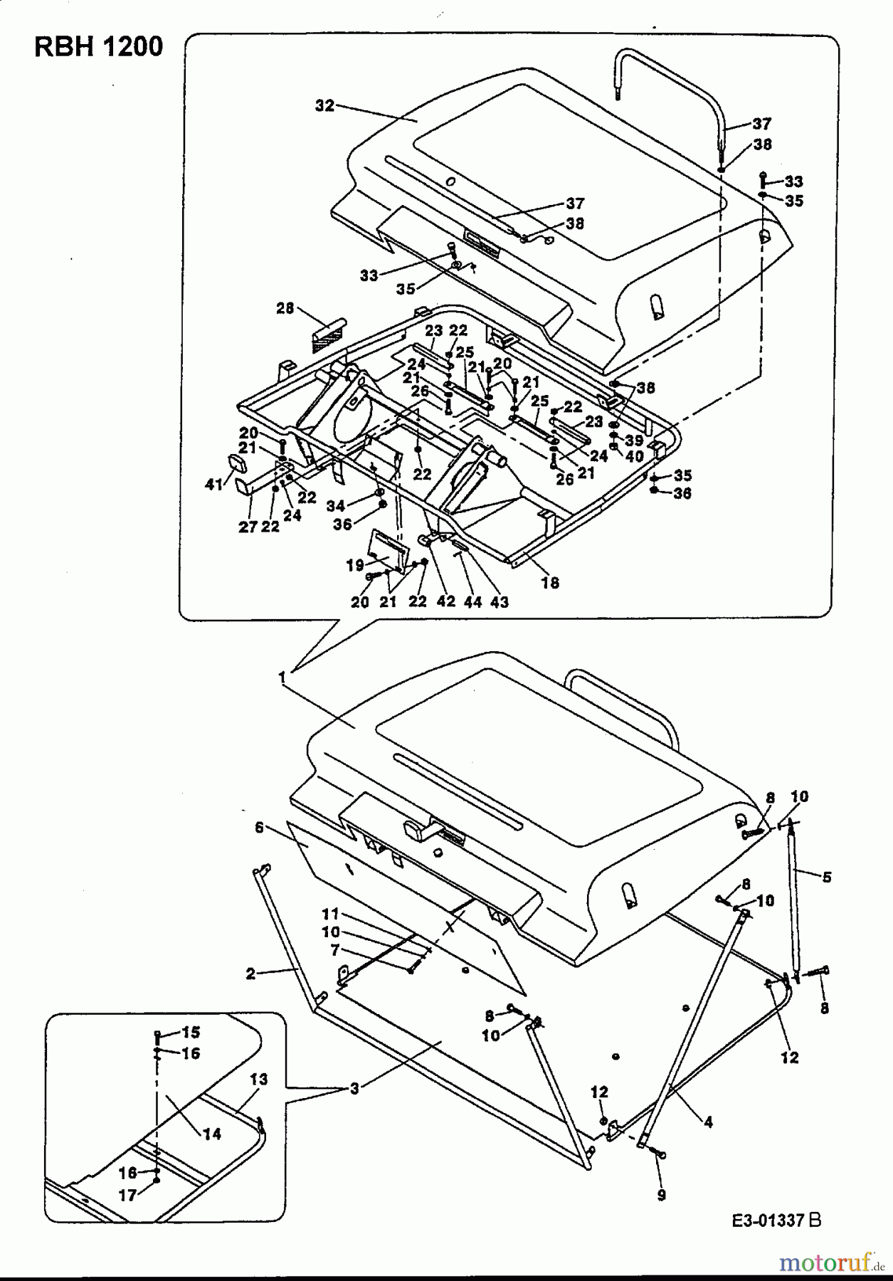  Cub Cadet Lawn tractors RBH 1200 13A-120M603  (2001) Grass box