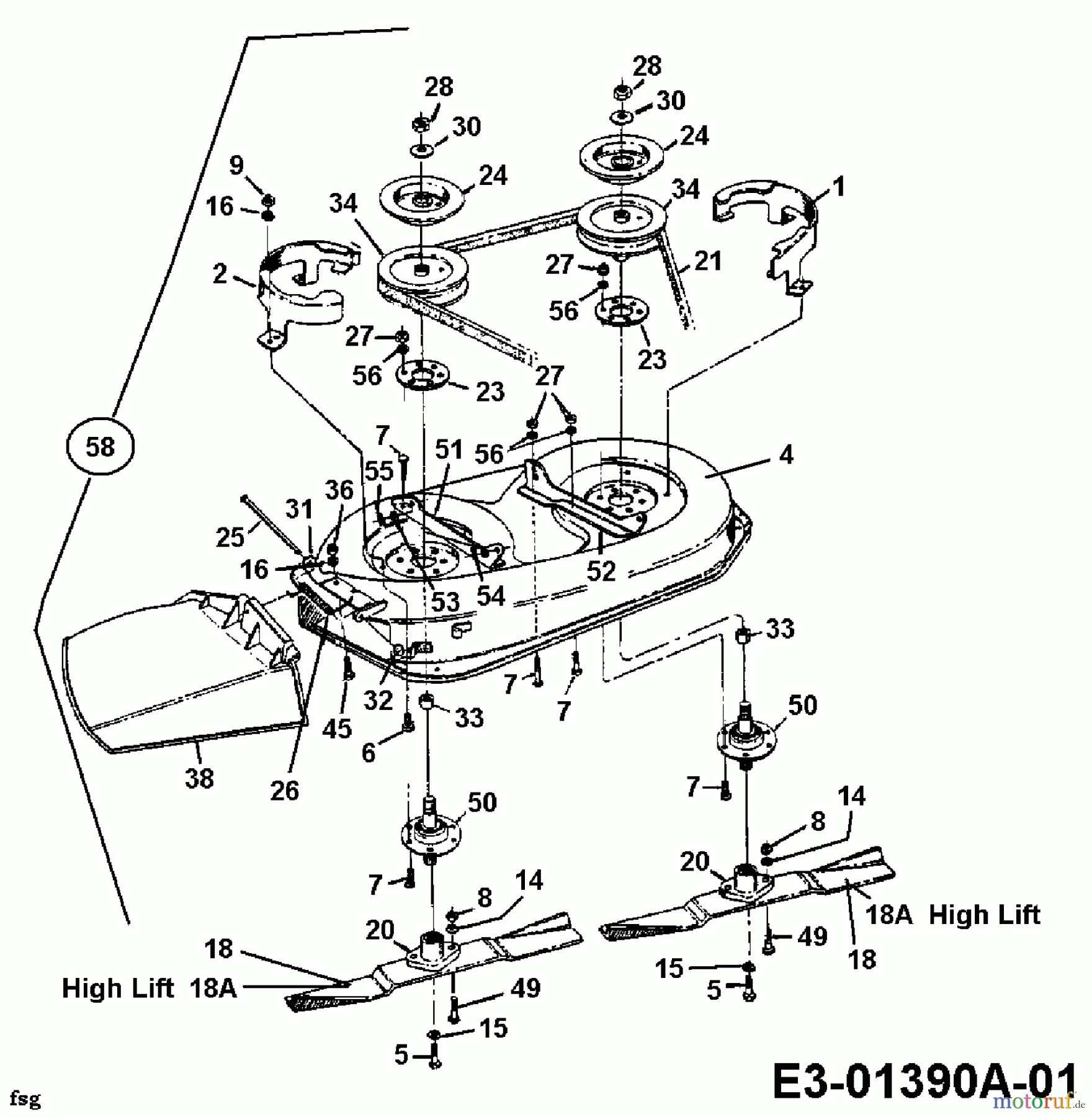  Castorama Lawn tractors CAST 12.5/81 13A3450D669  (2000) Mowing deck D (32