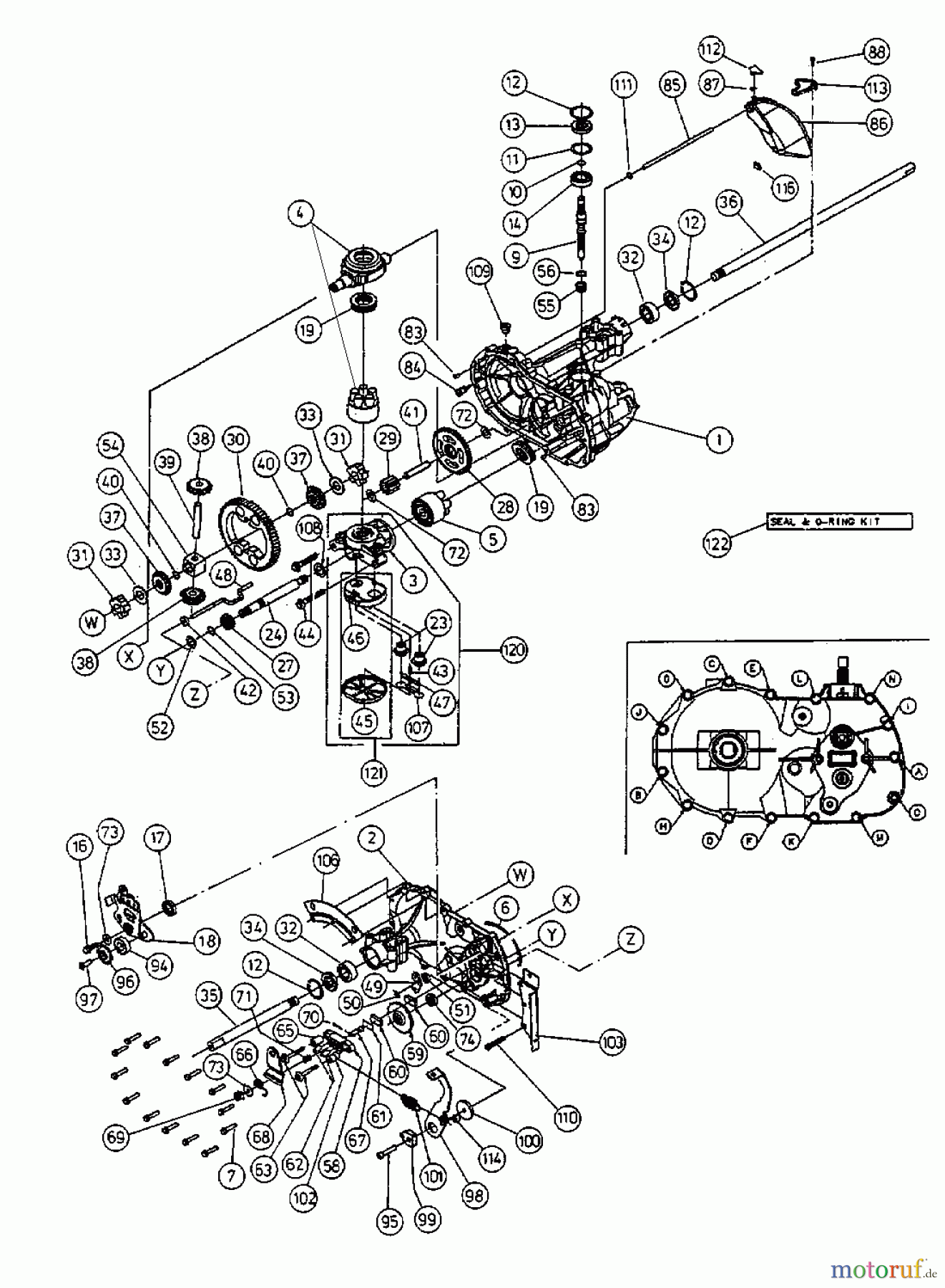  MTD untill 2011 Lawn tractors H 150 B 13BP418F678  (2003) Hydrostatic gearbox