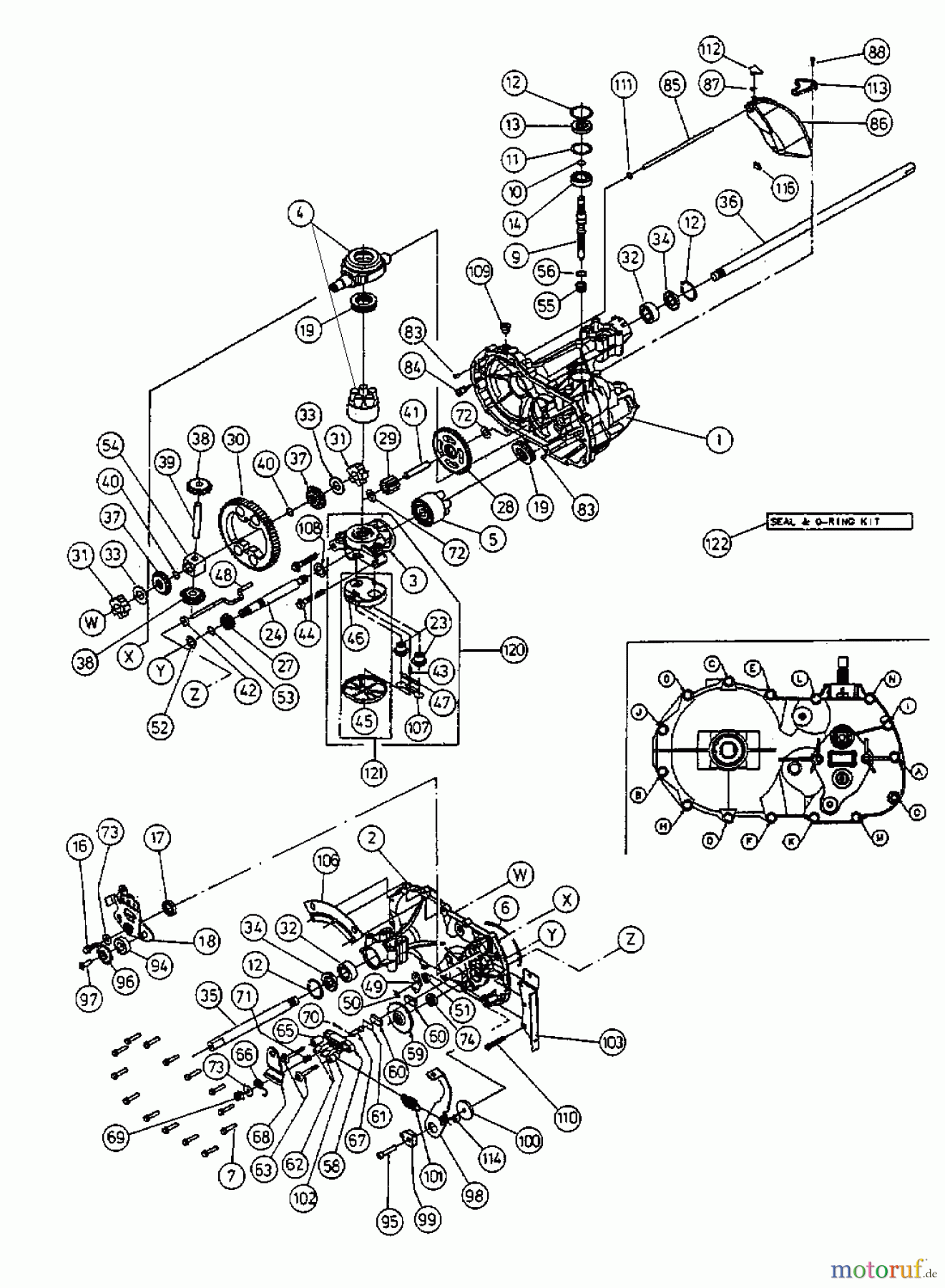  Yard-Man Lawn tractors HF 4145 13AP414F643  (2000) Hydrostatic gearbox 618-0389A