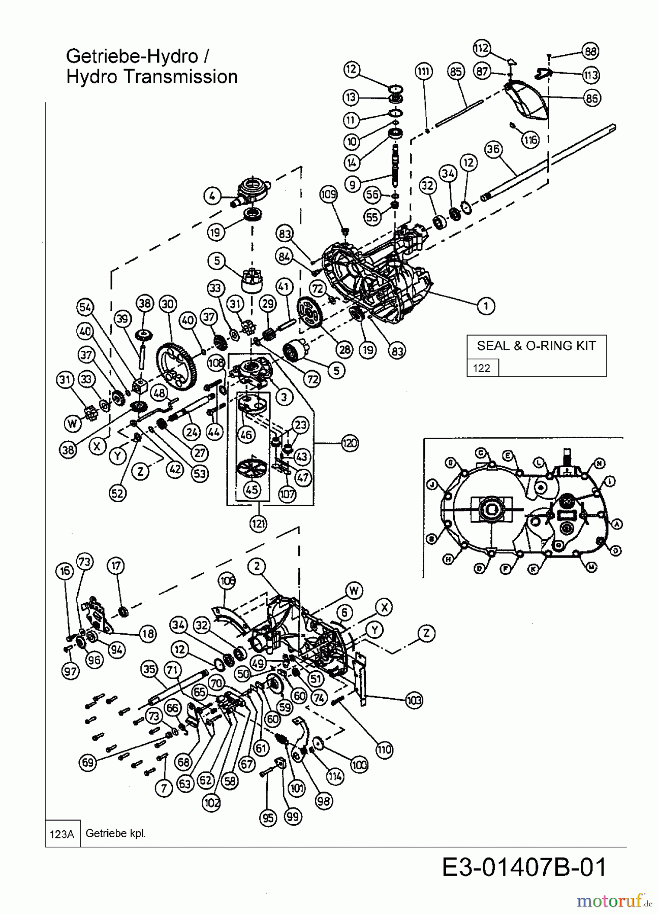  Raiffeisen Lawn tractors RMH 518-105 H 13BQ517N628  (2003) Hydrostatic gearbox