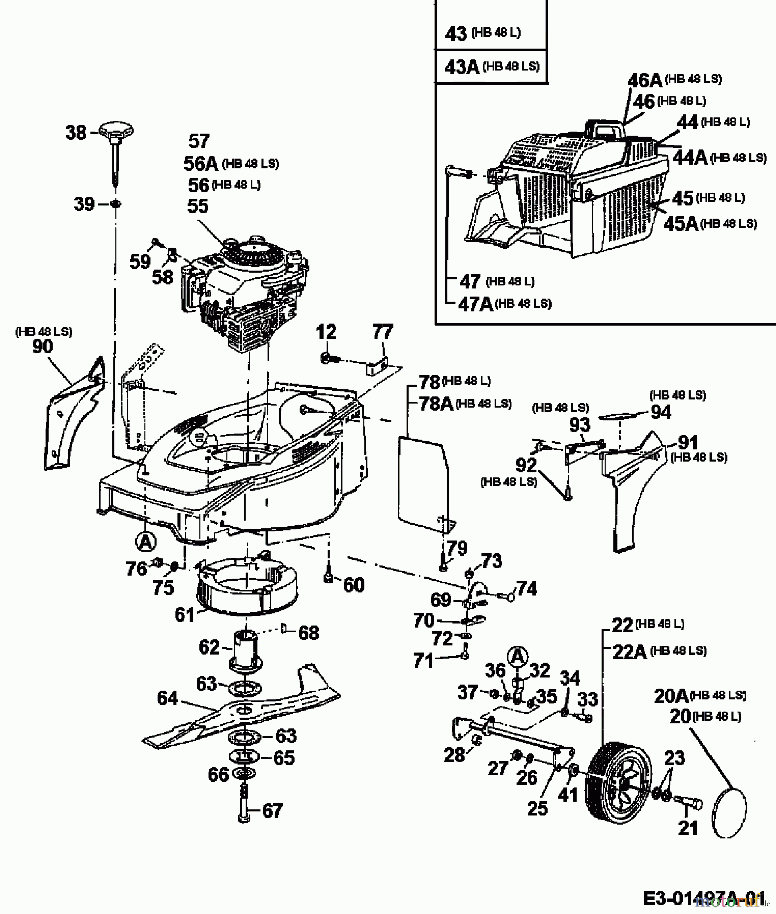  Gutbrod Petrol mower HB 48 LS 11C-T58V690  (2000) Basic machine