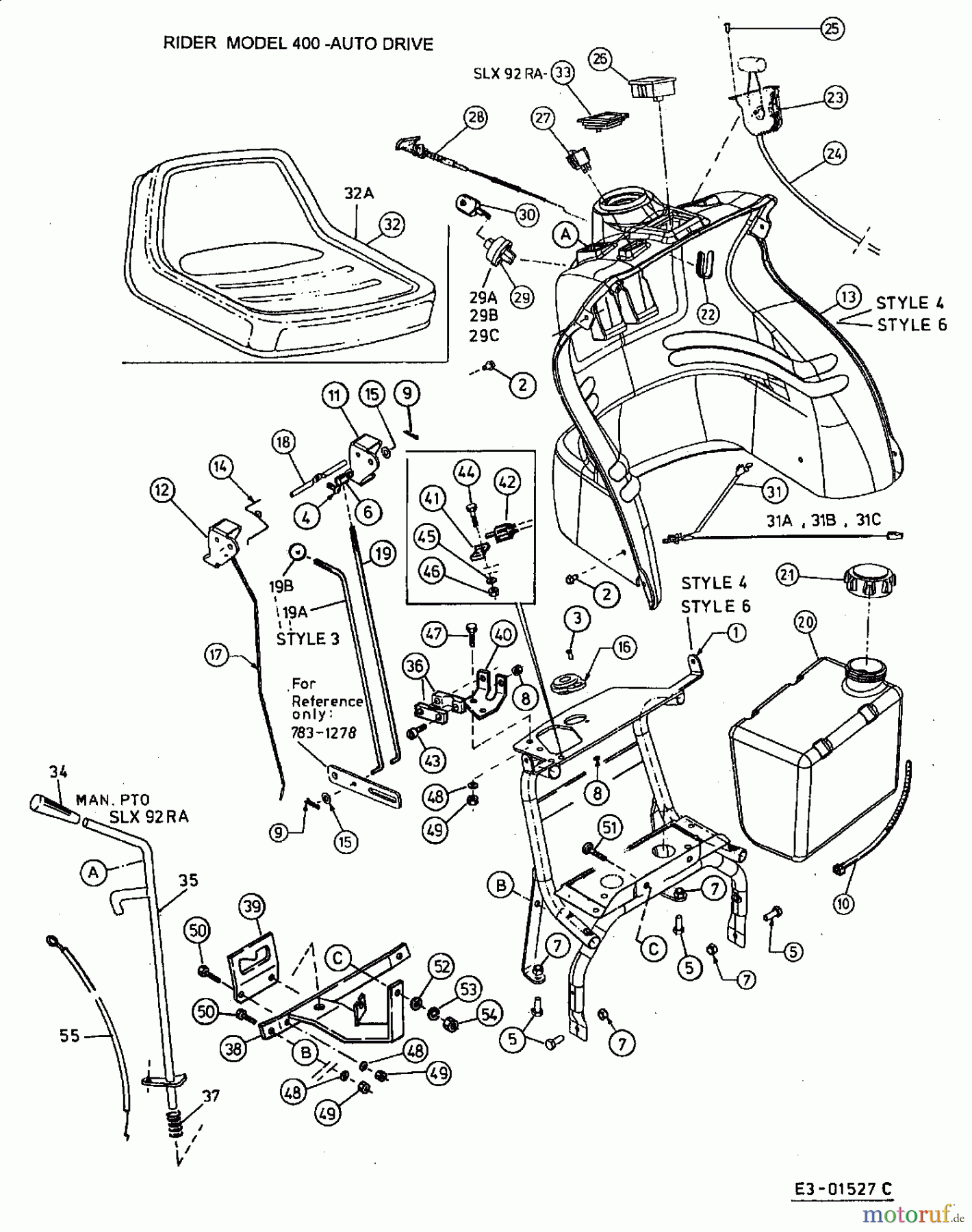  MTD untill 2011 Lawn tractors 125/92 13AH455E600  (2002) Dashboard, Seat, Fuel tank