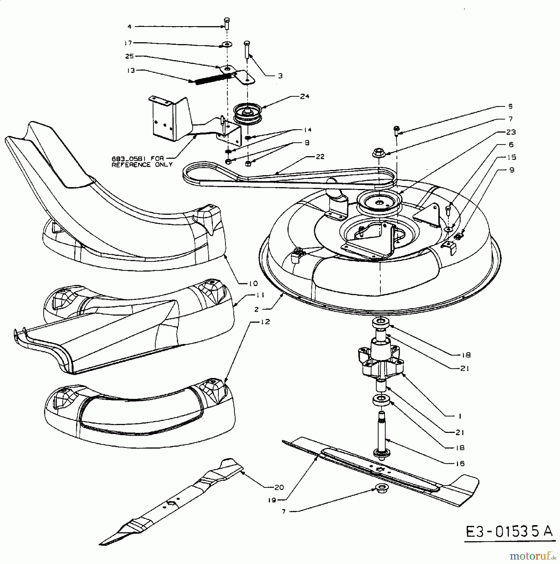  Lawnflite Lawn tractors 404 13B4065-611  (2002) Mowing deck 24