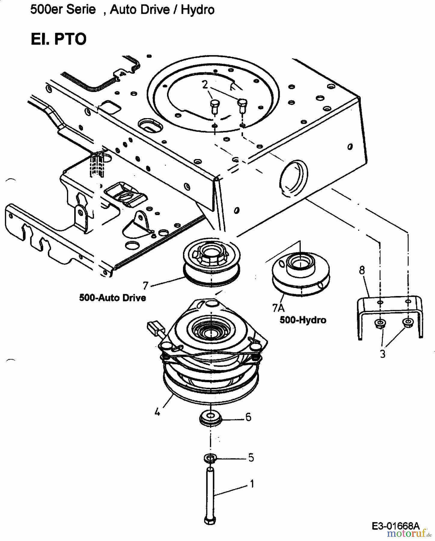  Gutbrod Lawn tractors GLX 105 RHL 13XT516N690  (2002) Electric clutch, Engine pulley