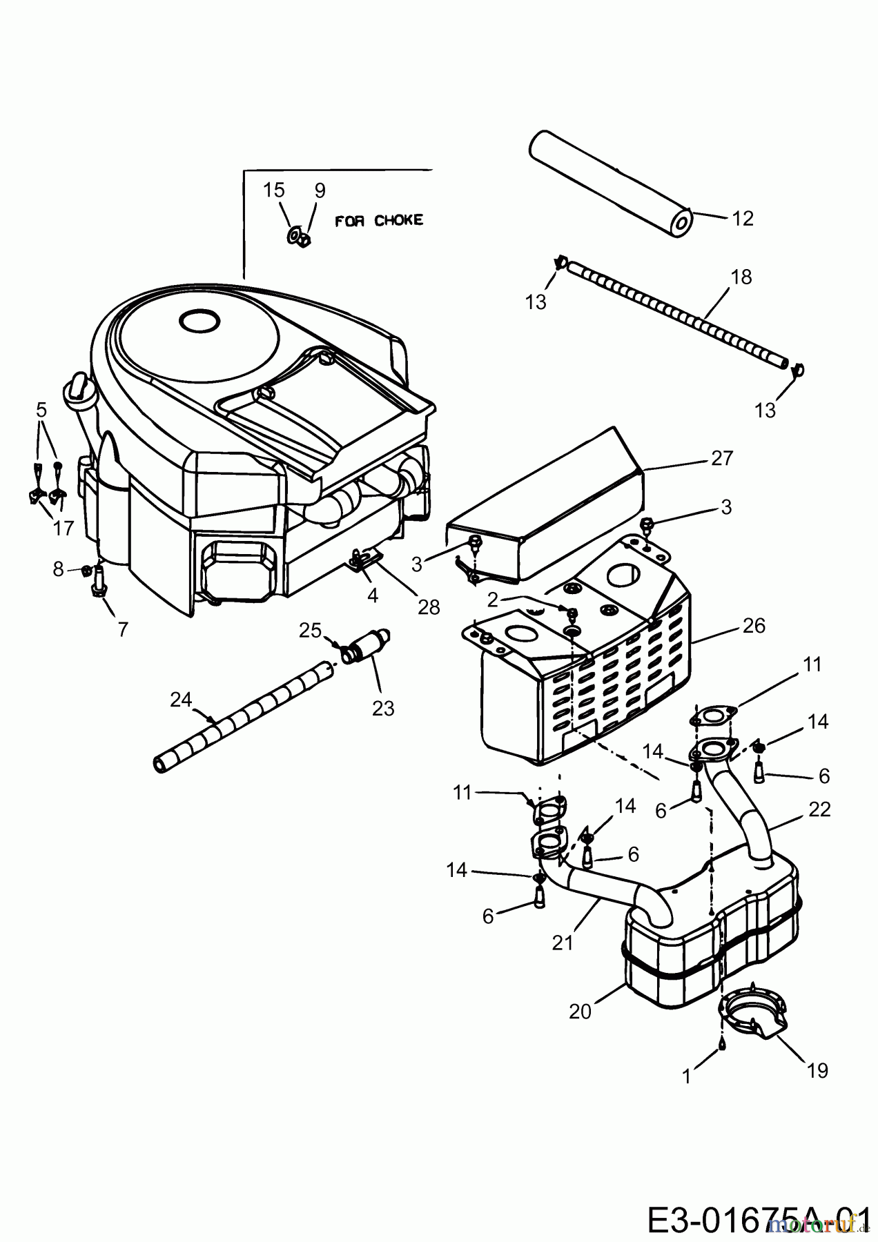  Gutbrod Lawn tractors GLX 107 SHL 13BT516G690  (2003) Engine accessories