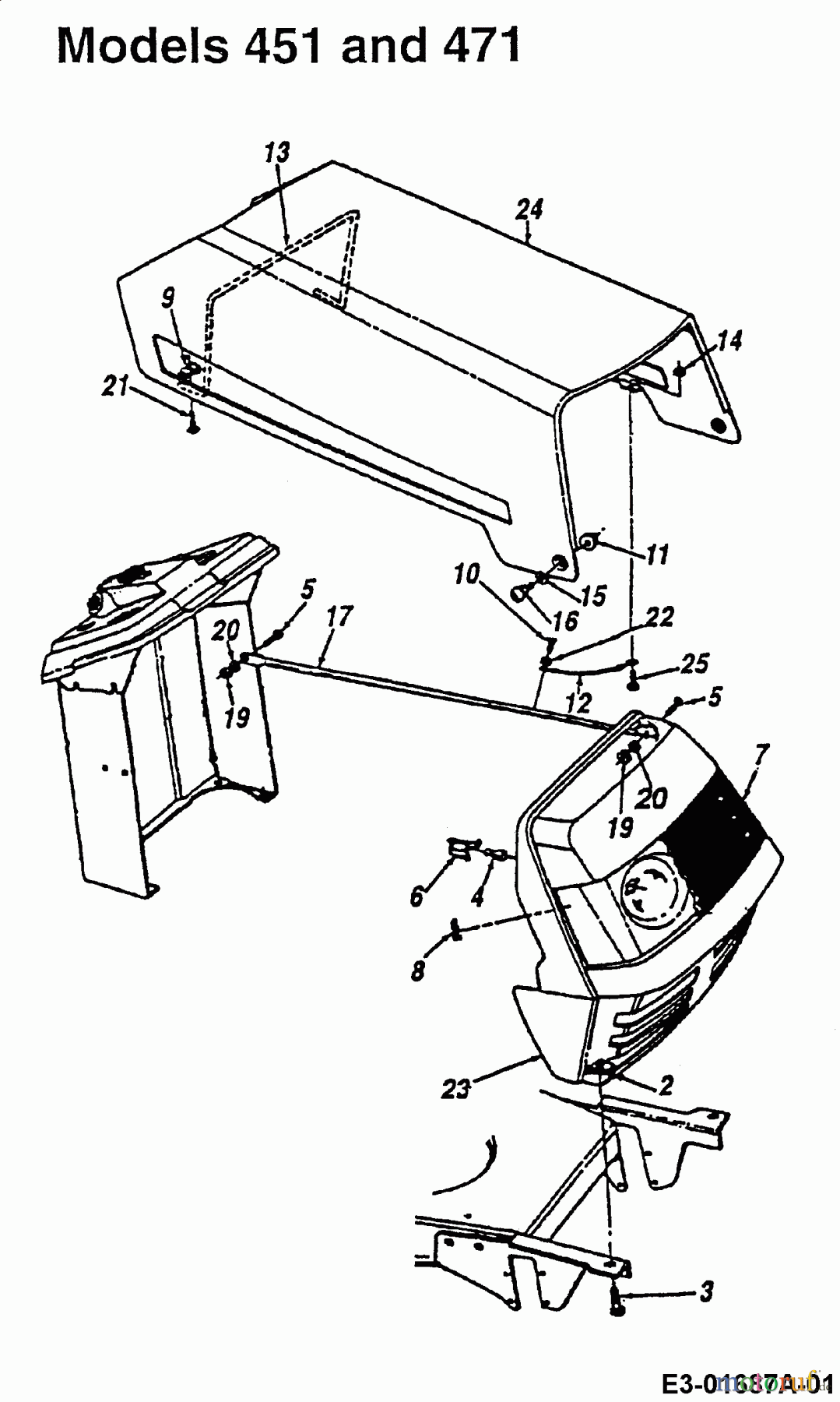  Mastercut Lawn tractors 11/81 13AC451D659  (1997) Engine hood 1-Style