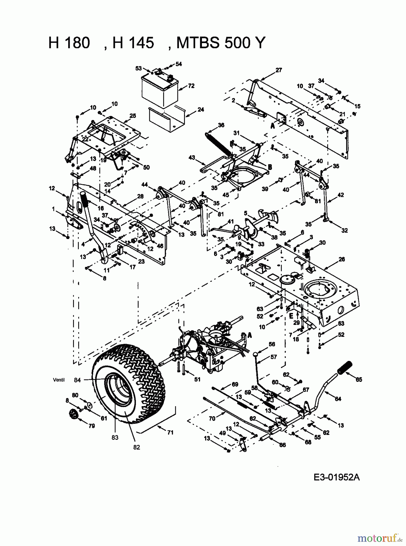  MTD Lawn tractors H/130 13AQ698G678  (2004) Drive system, Pedals, Rear wheels