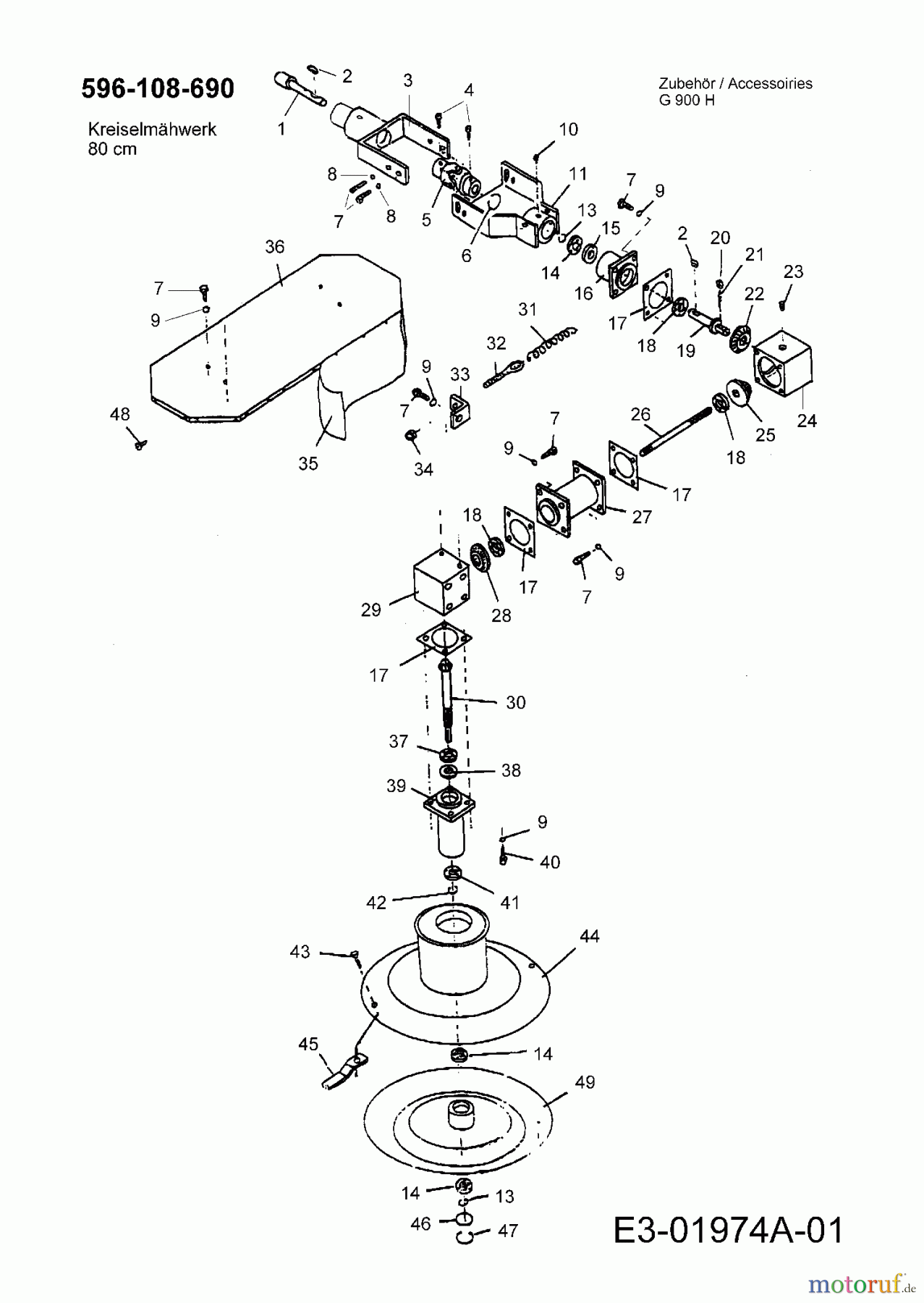  MTD Accessories Accessories multi purpose two wheel tractor Kreiselmähwerk 80 cm for G 900 H 596-108-690  (2004) Cutting drive