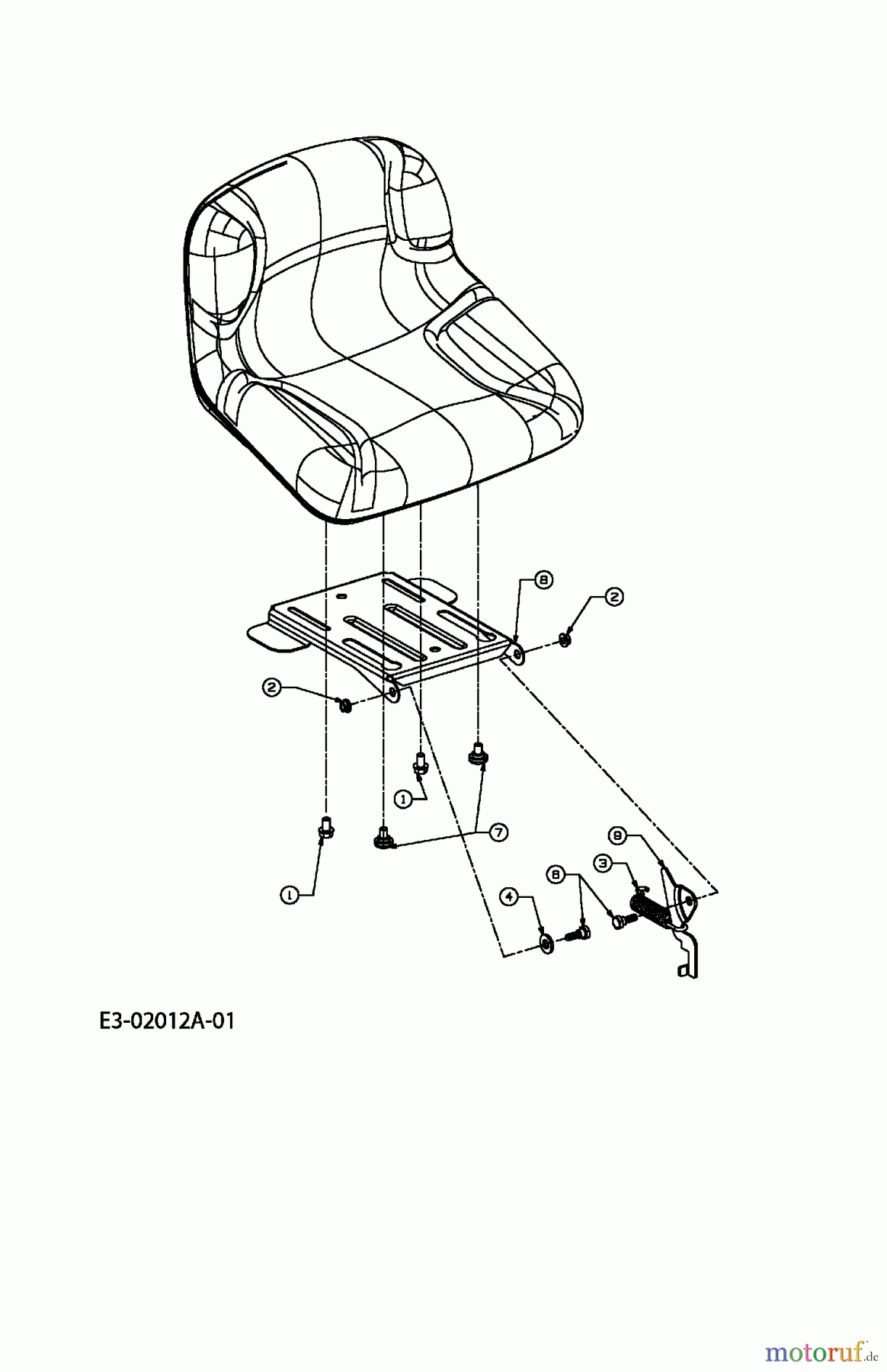  Bolens Lawn tractors BL 180/105 H 13A3491N684  (2007) Seat bracket