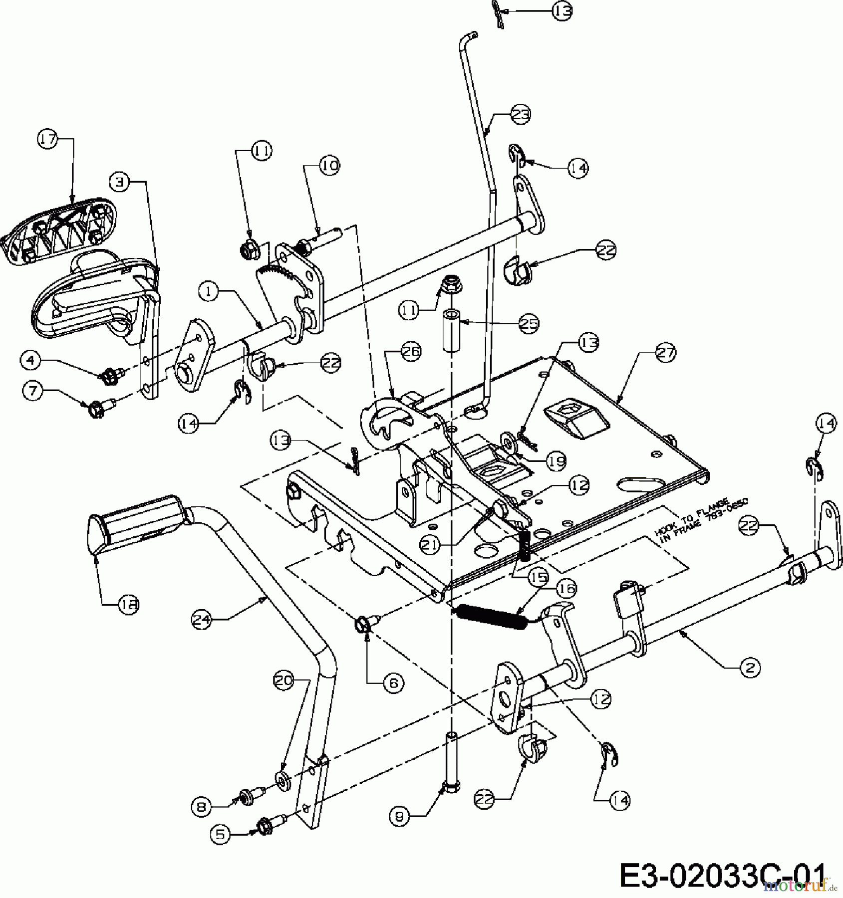  Yard-Man Lawn tractors HE 5150 13DV514E643  (2008) Pedals