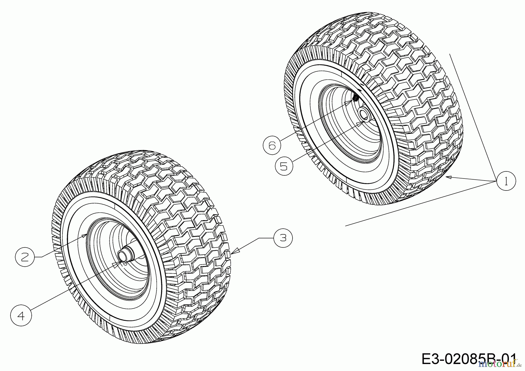  Wolf-Garten Lawn tractors Select 96.130 T 13TH76RF650  (2013) Front wheels 15x6