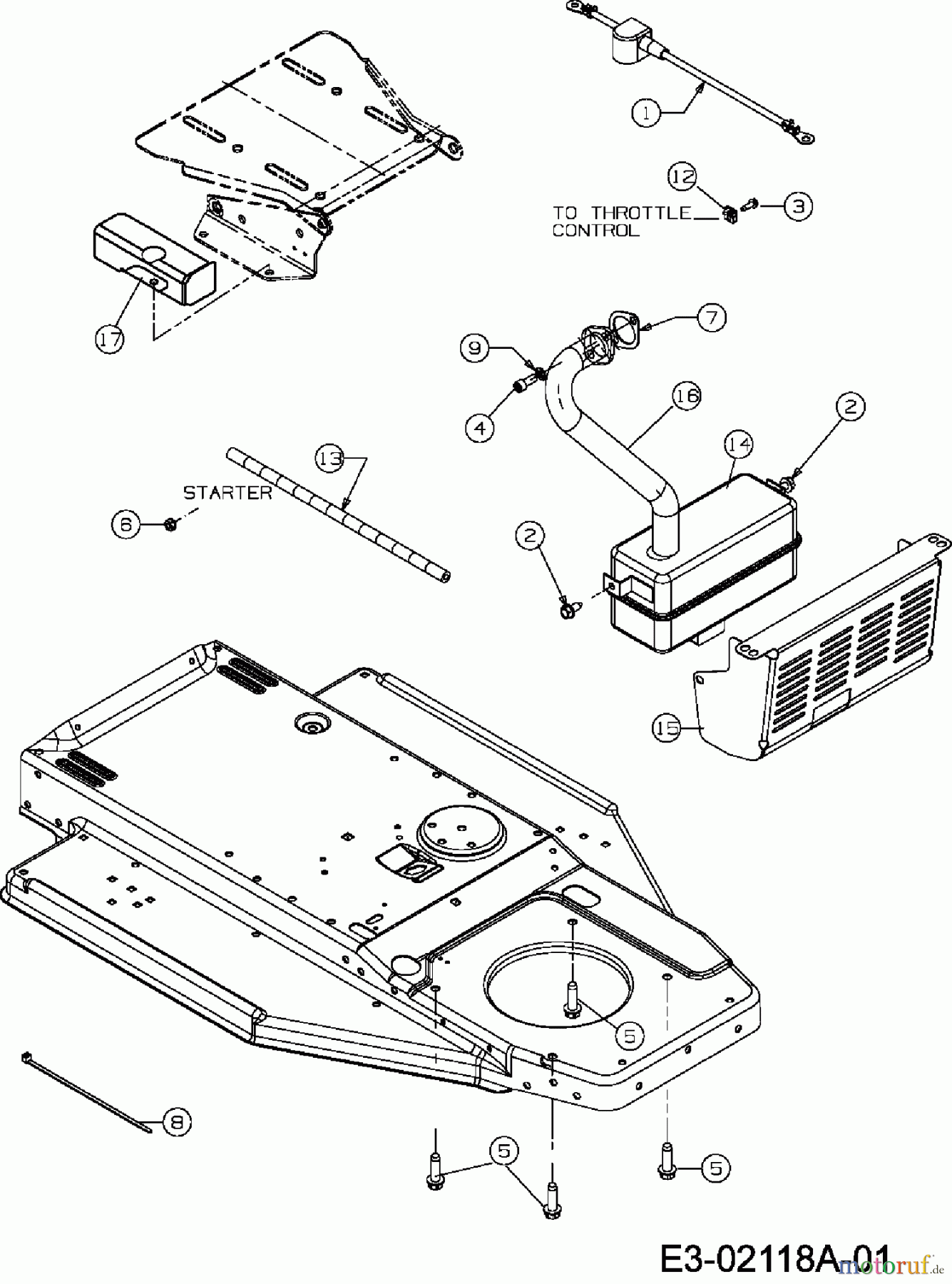  Texas Lawn tractors 125/96 B 13DH452F692  (2006) Engine accessories