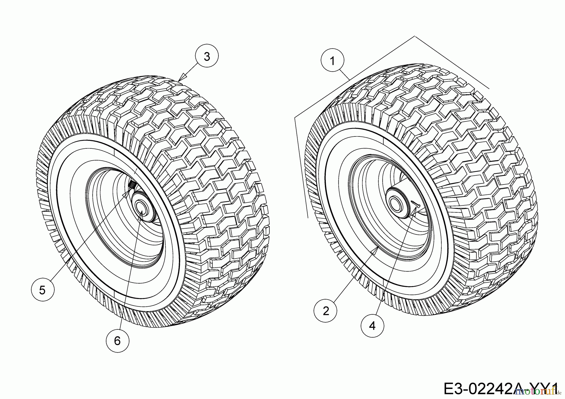  Yard-Man Lawn tractors HG 6180 13AT614G643  (2004) Front Wheels