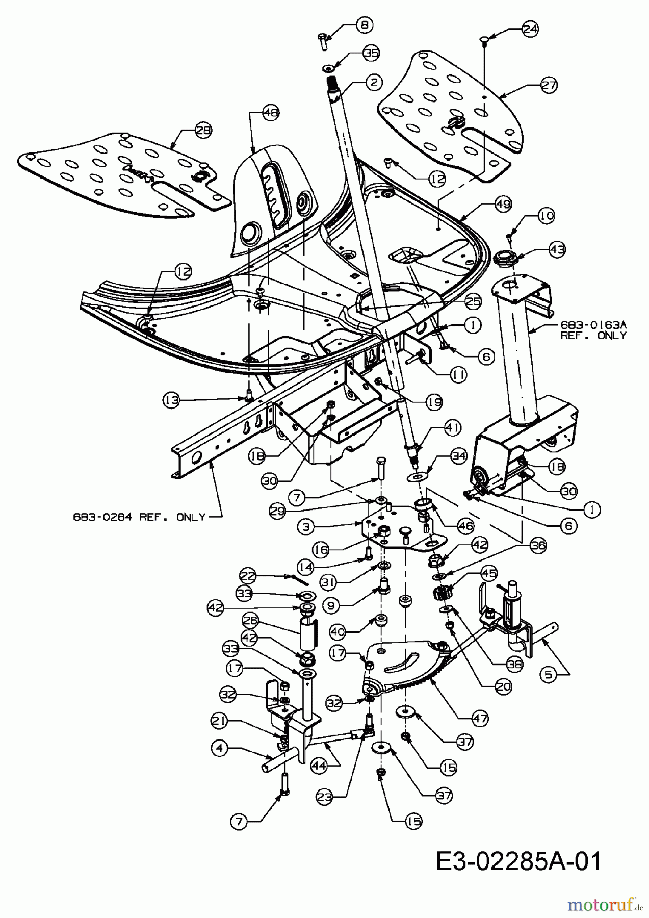  Oleo-Mac Lawn tractors Polo 70 13B-33E-636  (2006) Steering, Pivot bar