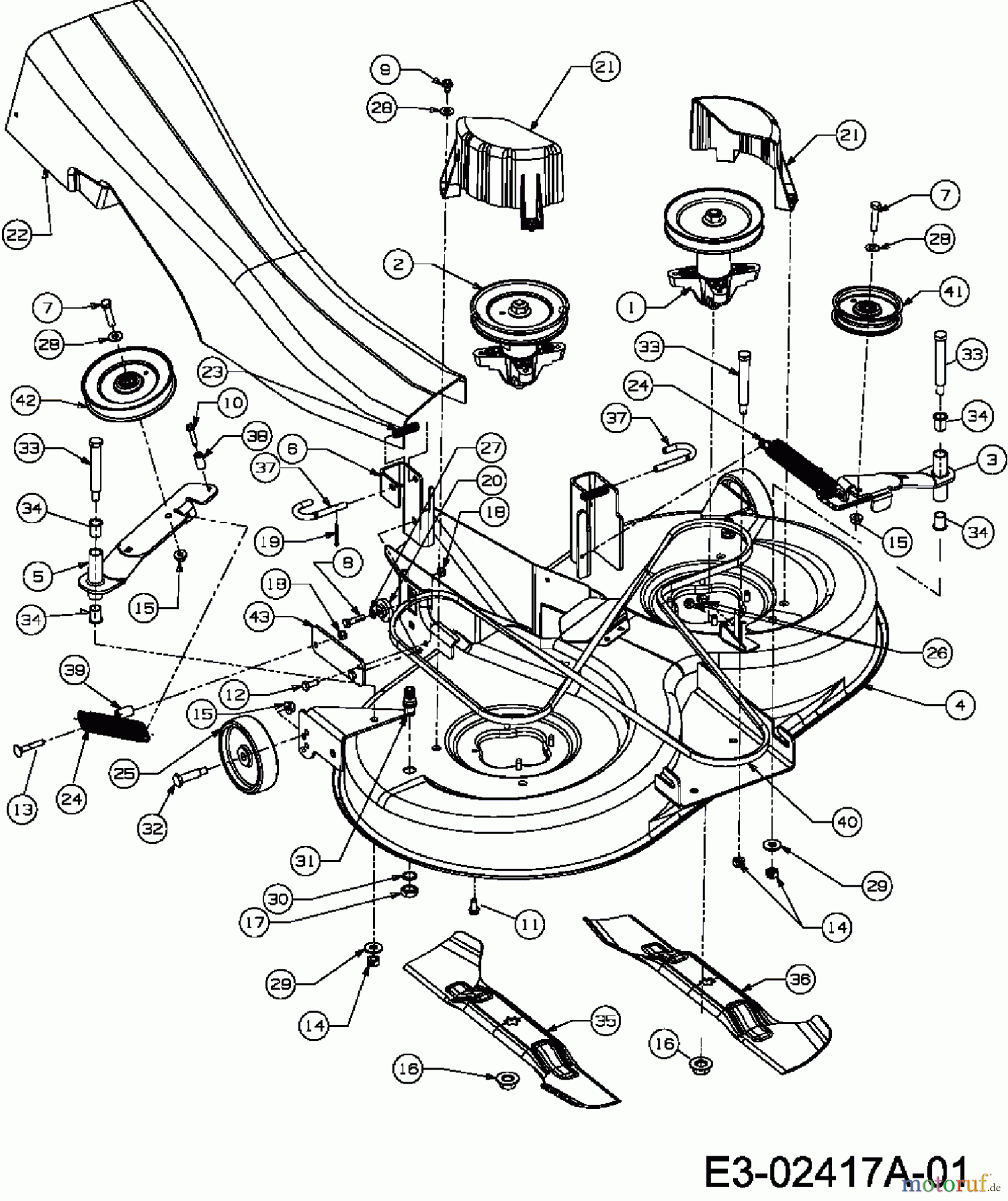  Bolens Lawn tractors BL 175/105 A 13A3481N684  (2006) Mowing deck N (40