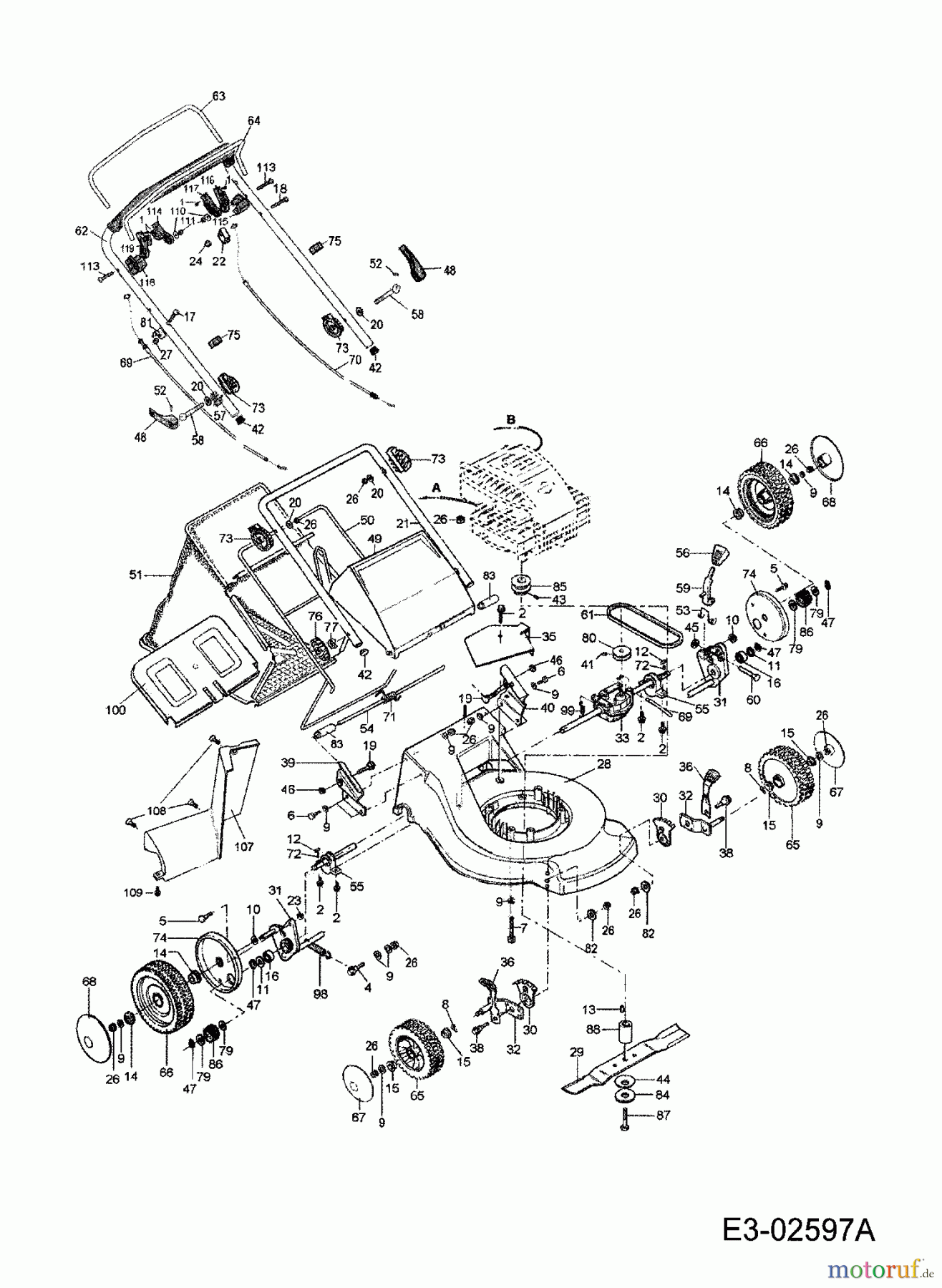  Mac Allister Petrol mower self propelled 6051 B-ALU 12AMF87D668  (2006) Basic machine