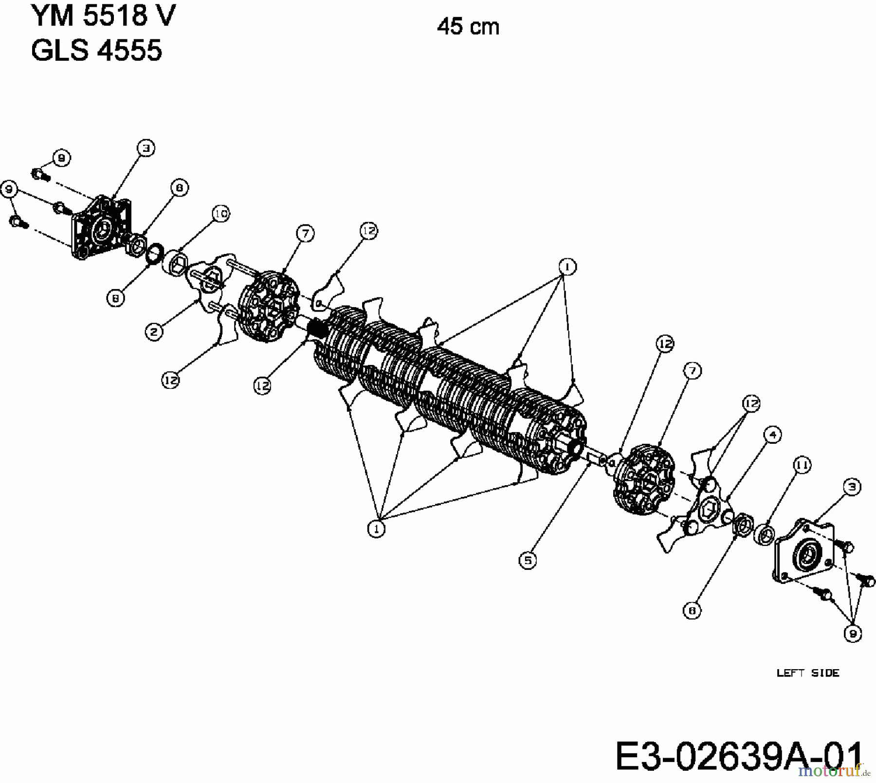  Gutbrod Petrol verticutter GLS 4555 16BG6B0E690  (2006) Cutter block