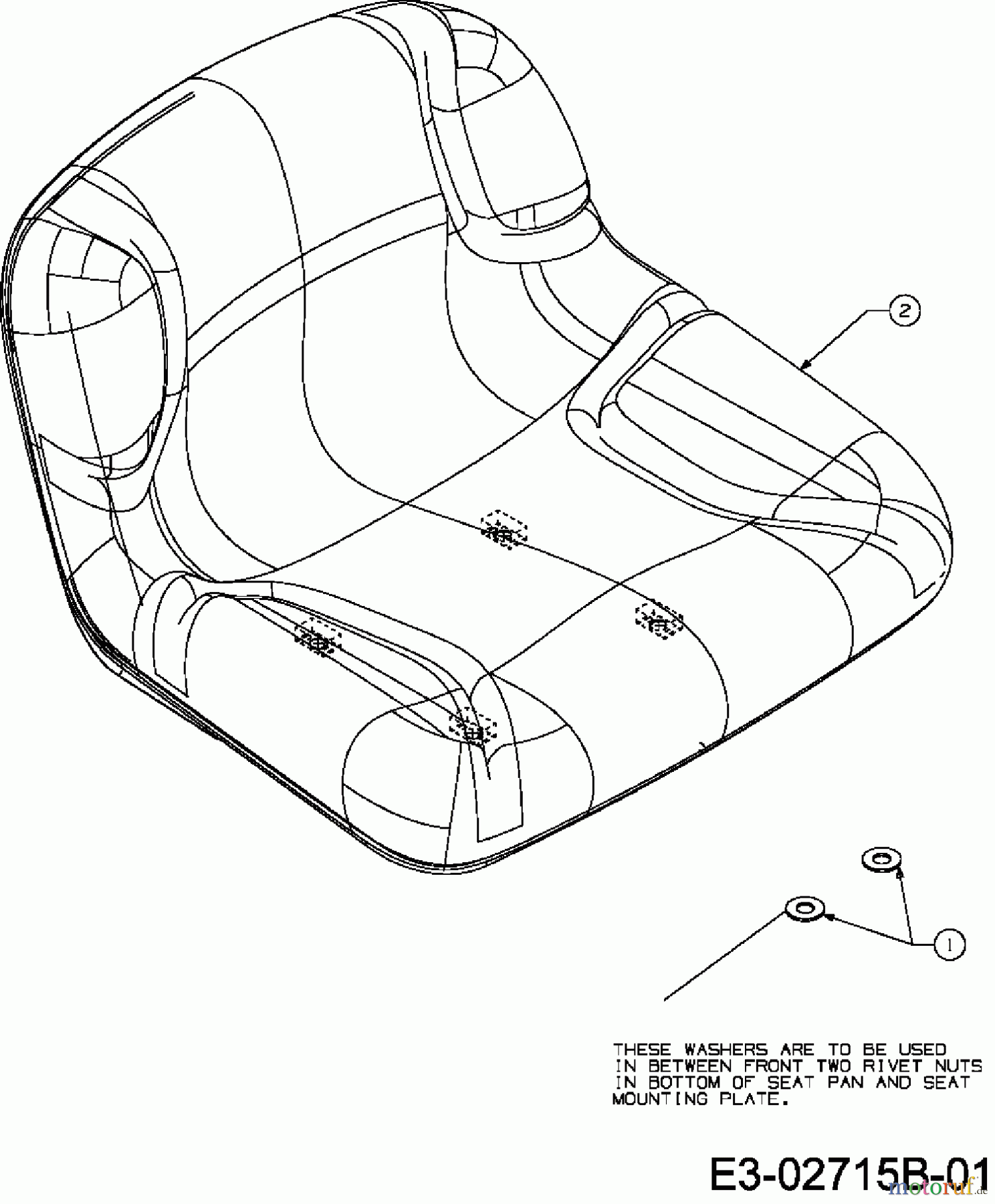  Bolens Lawn tractors BL 175/105 AT 13AN785N484  (2008) Seat medium back (294mm)