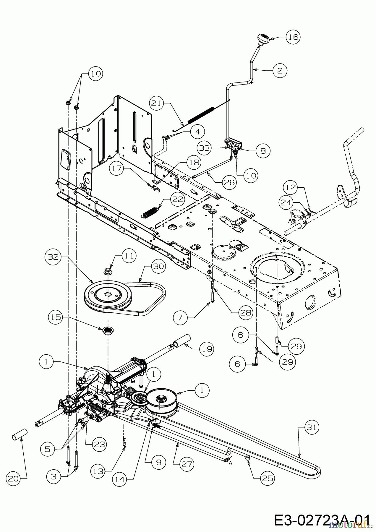  Oleo-Mac Lawn tractors Polo 97/13.5 T 13AH779F636  (2006) Drive system