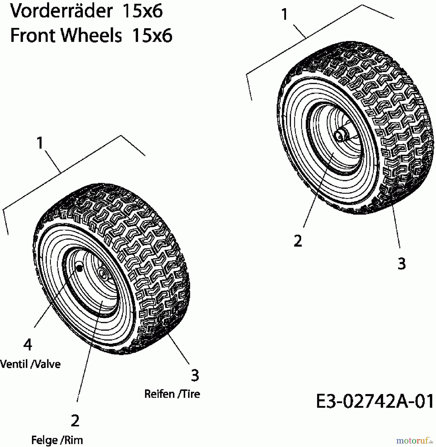  Black-Line Lawn tractors RS 22/107 13A4761G683  (2006) Front wheels