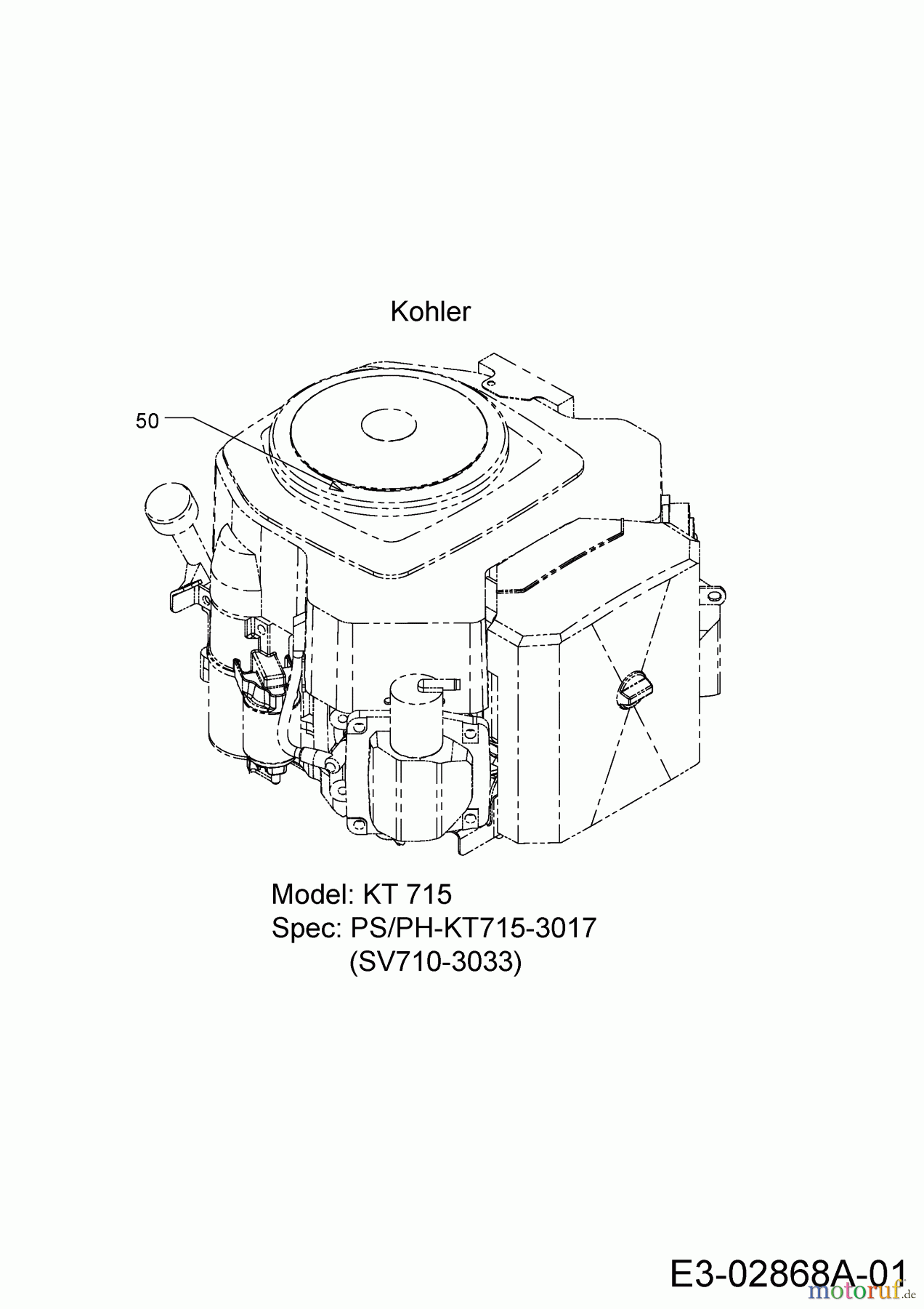  Troy-Bilt Lawn tractors TB 2042 13APA1KS309  (2015) Engine Kohler