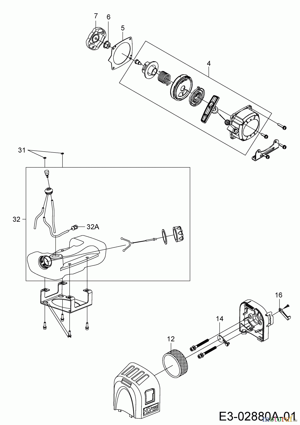  Mastercut Brush cutter 2033 B 41AD0UXB659  (2014) Air cleaner, Recoil starter, Fuel tank, Carburetor