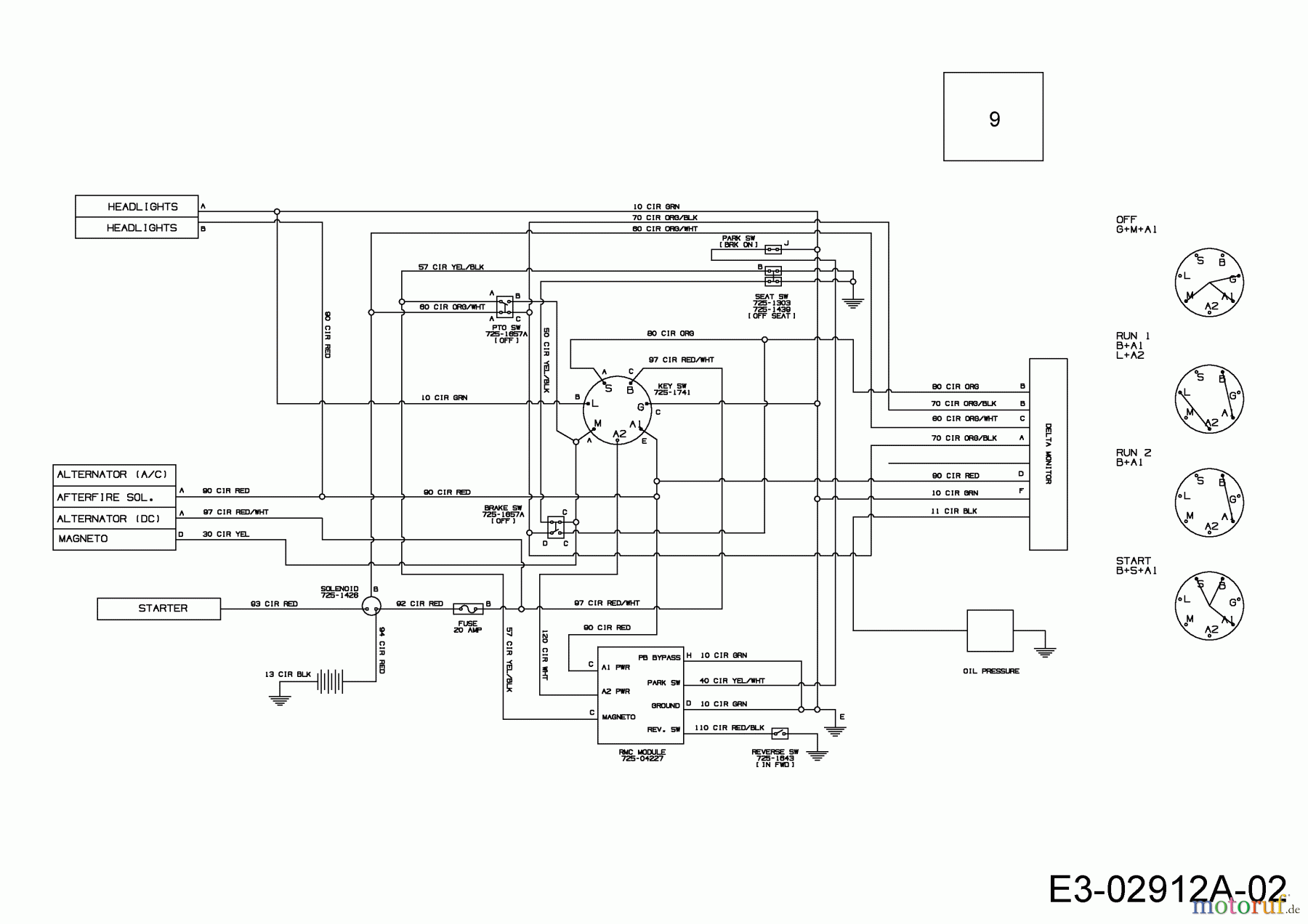  Yard-Man Lawn tractors AG 6150 K 13AI604G643  (2006) Wiring diagram