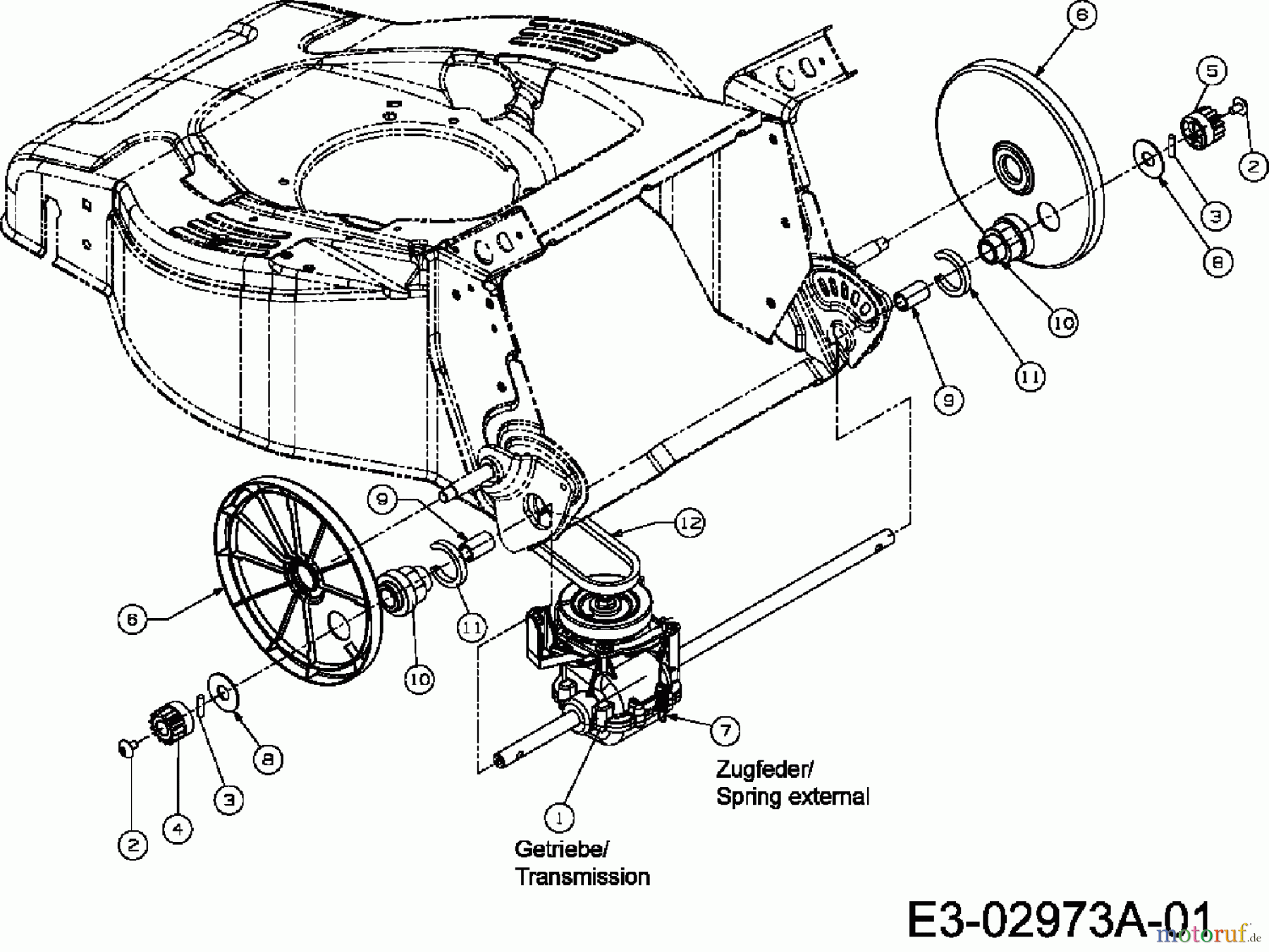  Merox Petrol mower self propelled MX 45 BRBS 12EST58I667  (2007) Gearbox