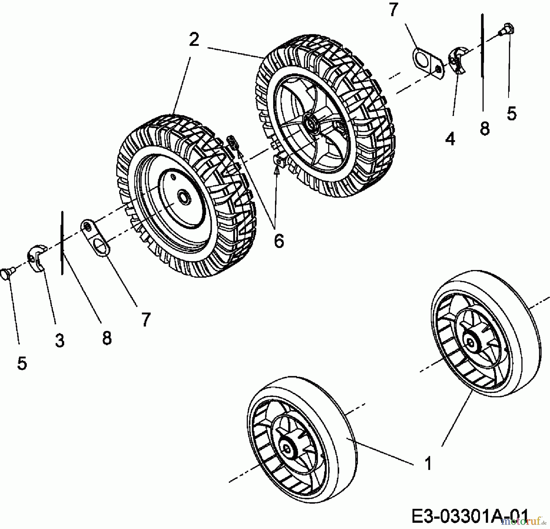  Mac Allister Petrol mower self propelled PRO 7053 12A-98EQ668  (2010) Wheels