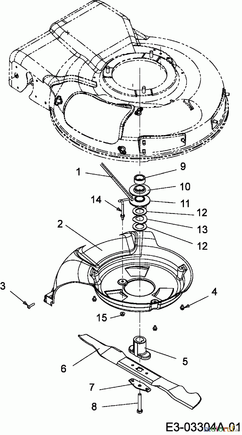  MTD untill 2011 Petrol mower self propelled SP 53 CWH 12A-98EQ678  (2007) Belt cover, Blade, Blade adapter