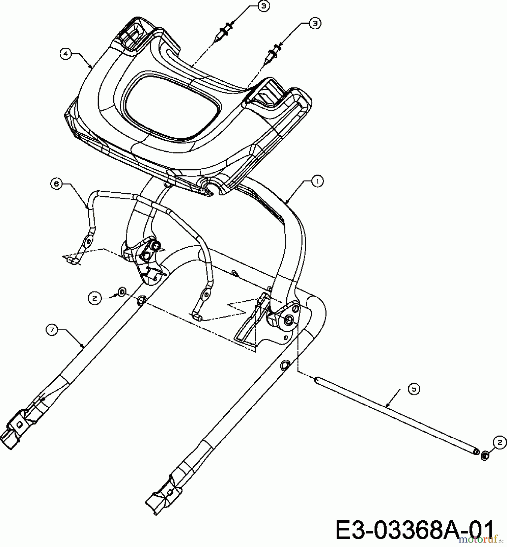  Troy-Bilt Petrol mower self propelled TB 6553 HWM 12AD568G609  (2007) Upper handle