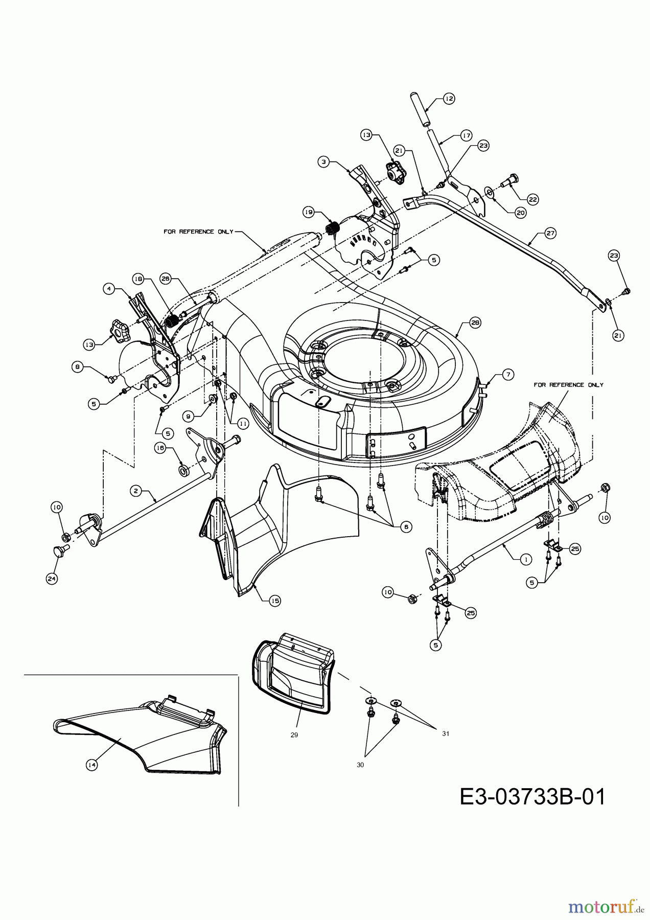  Yard-Man Petrol mower YM 5519 PO 11A-18M1643  (2009) Deck housing, Cutting hight adjustment