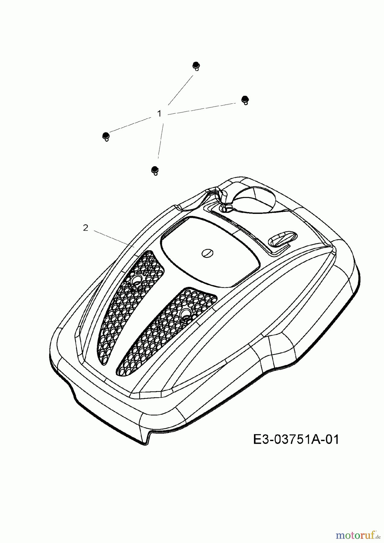  Fleurelle Petrol mower BM 48 OHV 11A-16M2619  (2009) Engine hood M2