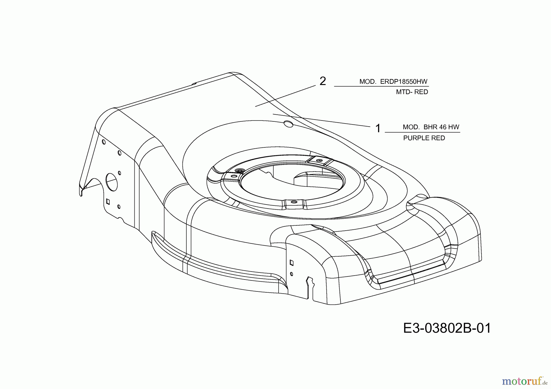  Migros Petrol mower self propelled BHR 46 HW 12C-J60G658  (2011) Deck housing