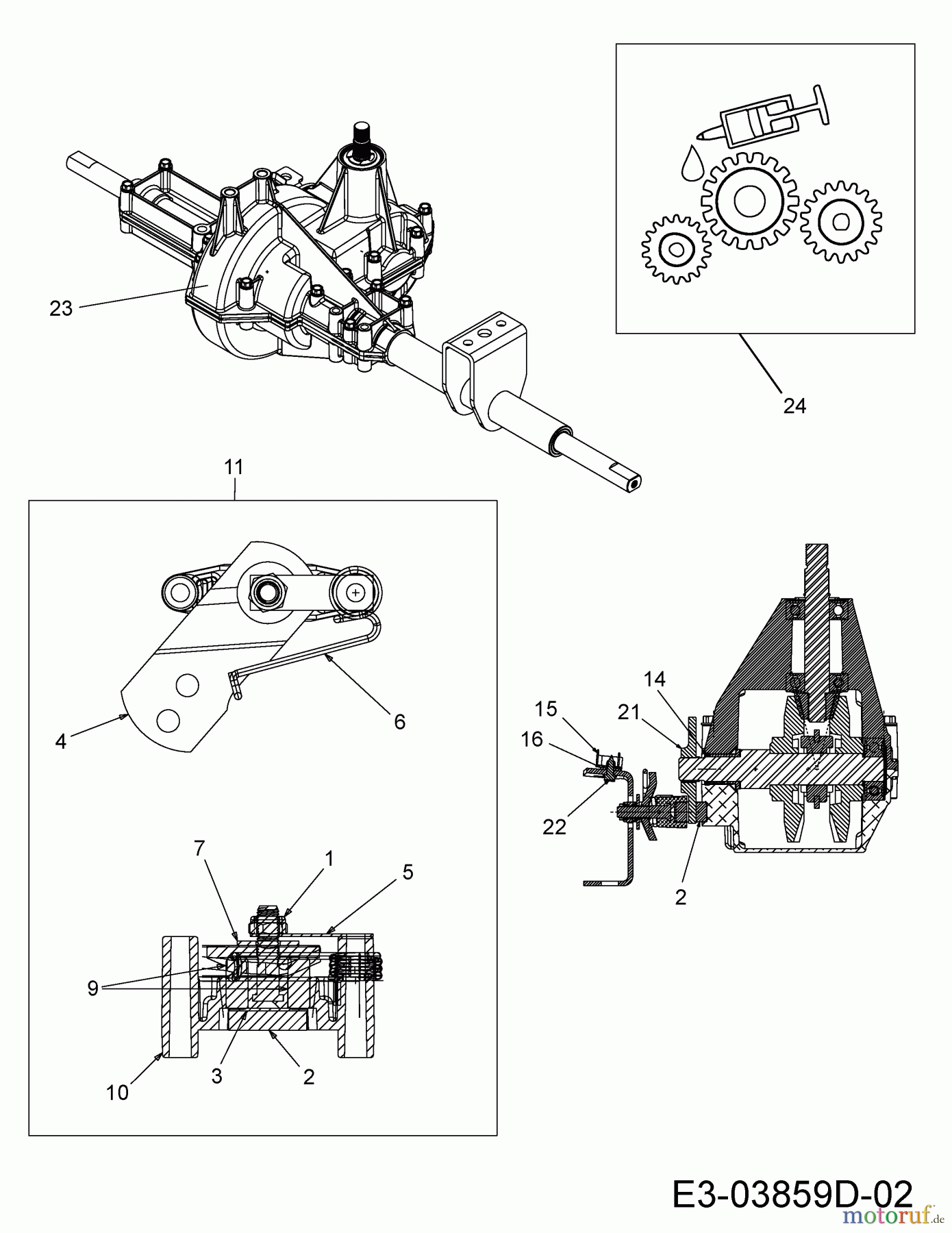  Gartenland Lawn tractors GL 12,5-76 T 13AH773C640  (2012) Brake, Gearbox 618-04575