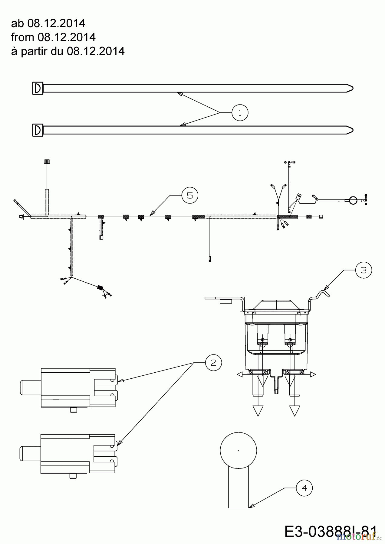  Black Edition Lawn tractors 140-92 13H2777E615  (2015) Electric parts from 08.12.2014