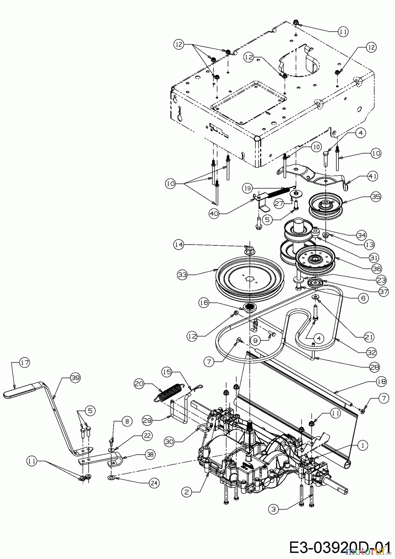  Cub Cadet Petrol mower self propelled XM 3 KR 84 ES 12AE764U603  (2017) Gearbox,  Engine pulley