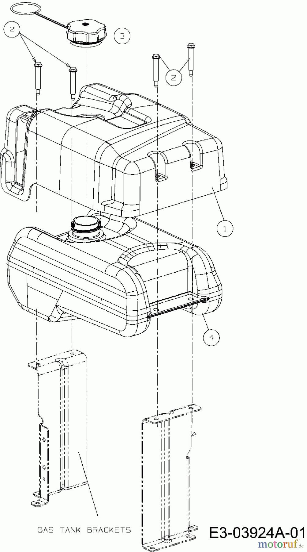  Cub Cadet Petrol mower self propelled Wide Cut E 12AE764U603  (2015) Fuel tank