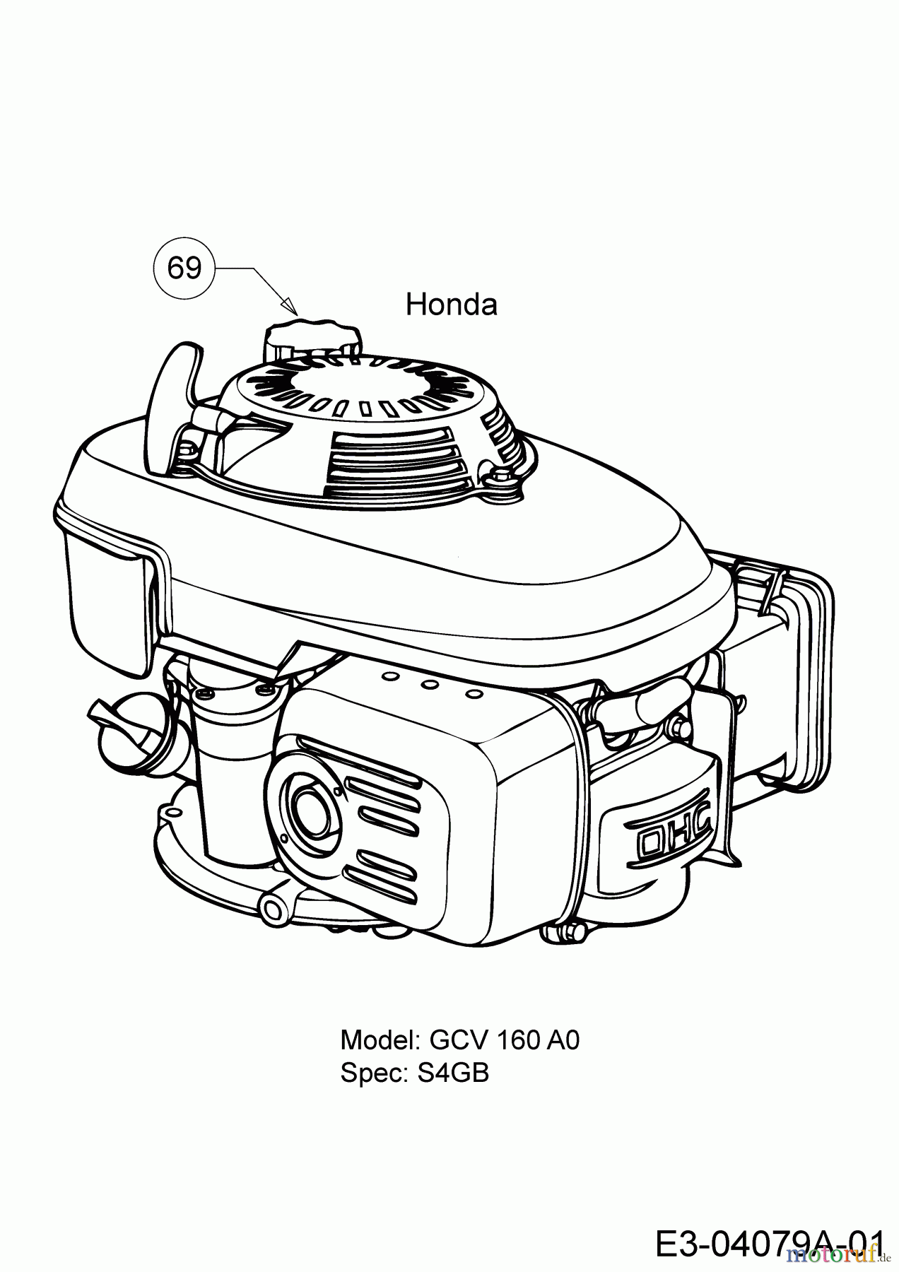  Wolf-Garten Petrol mower self propelled A 460 AHVHW 12AQTVDQ650  (2017) Engine Honda