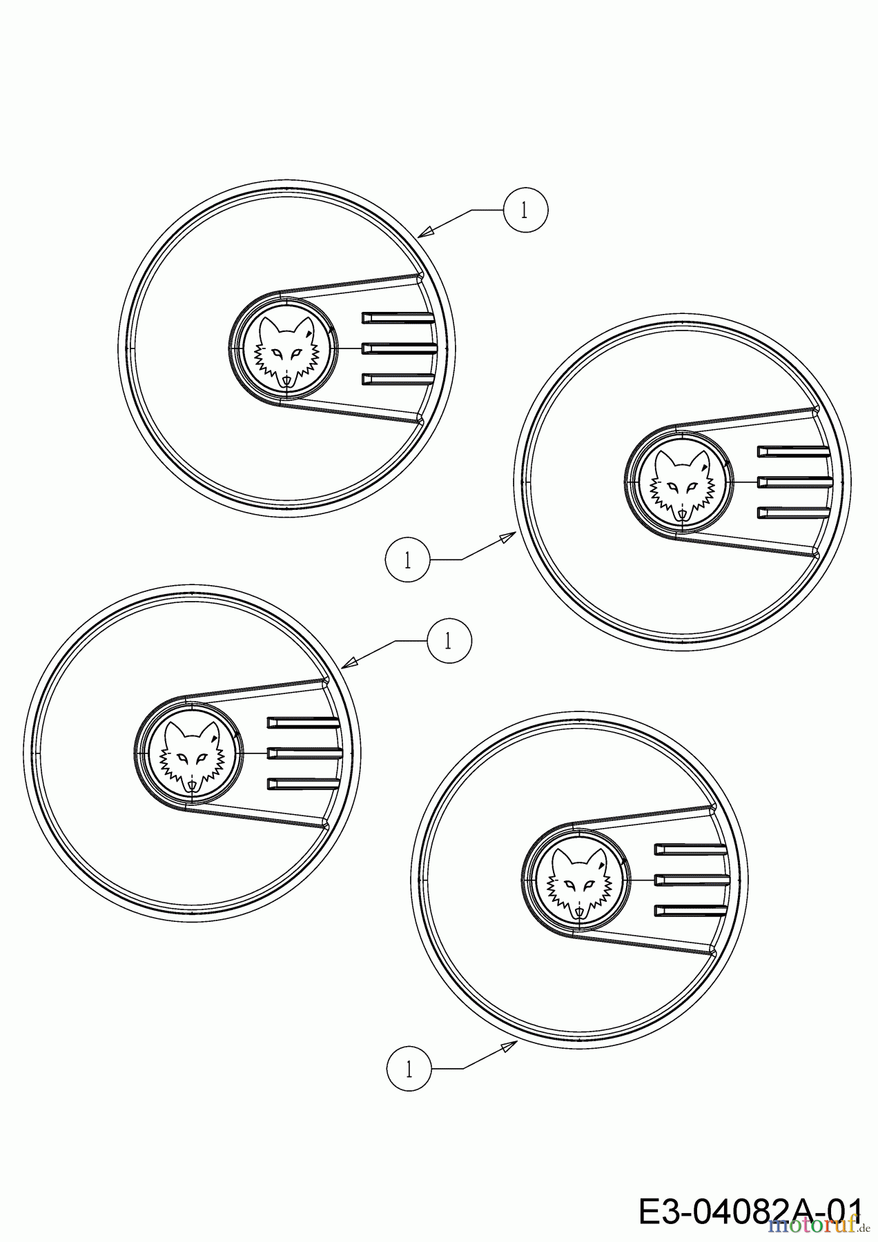  WOLF-Garten Expert Petrol mower self propelled Expert 530 A 12C-PUKC650  (2018) Hub caps