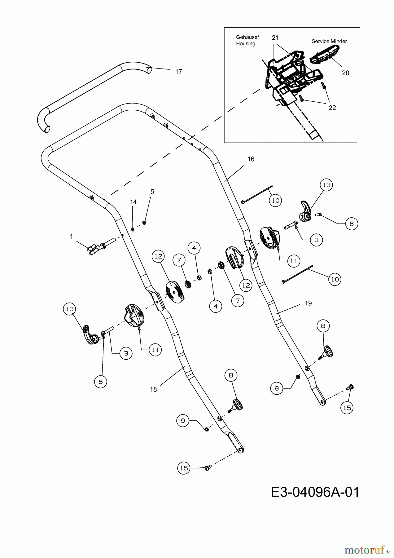  Wolf-Garten Petrol mower self propelled Blue Power 53 AHW 12AVPV9L650  (2014) Handle