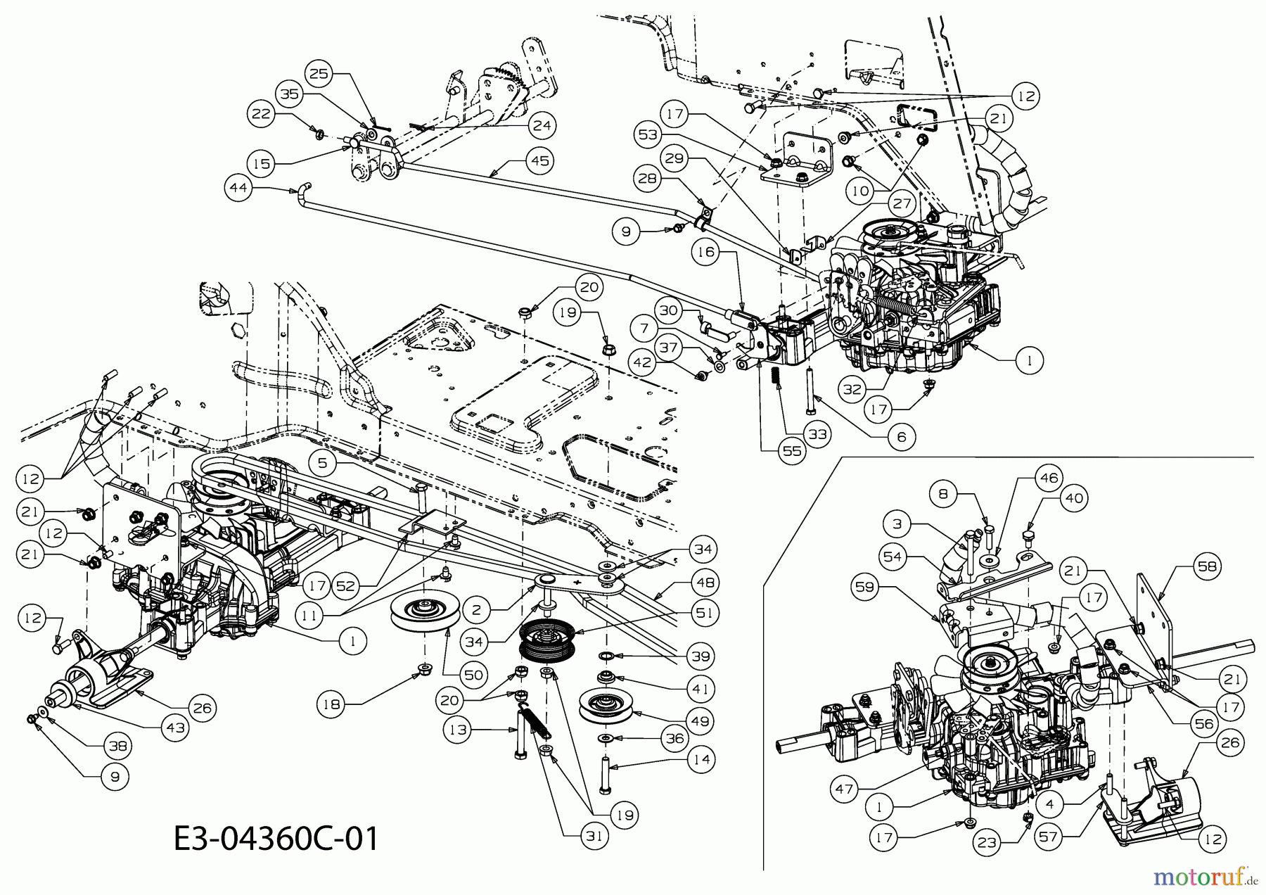  Oleo-Mac Lawn tractors Krosser Plus 105/22 H 13BF49KN636  (2011) Drive system