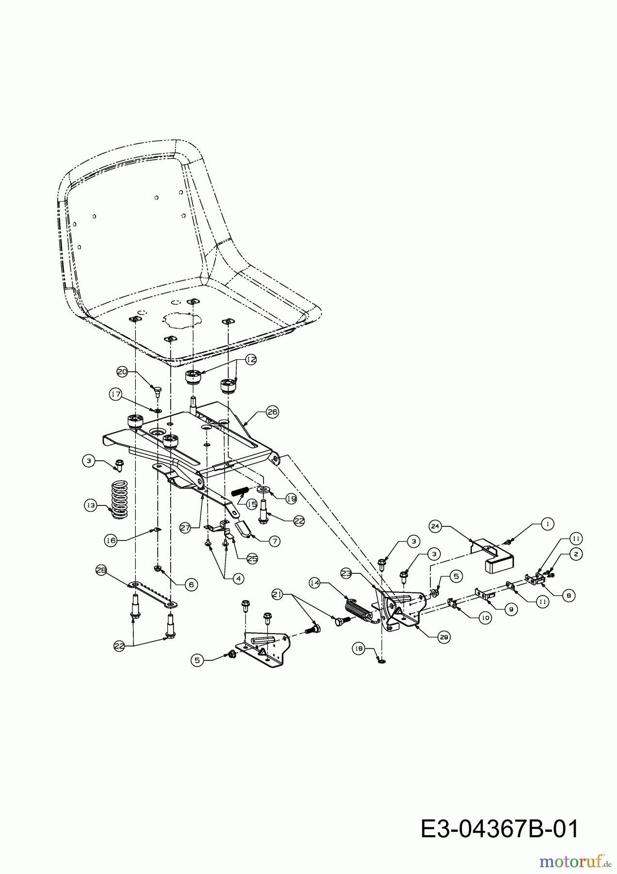  Massey Ferguson Lawn tractors MF 30-13 RH 13AY716A695  (2011) Seat bracket