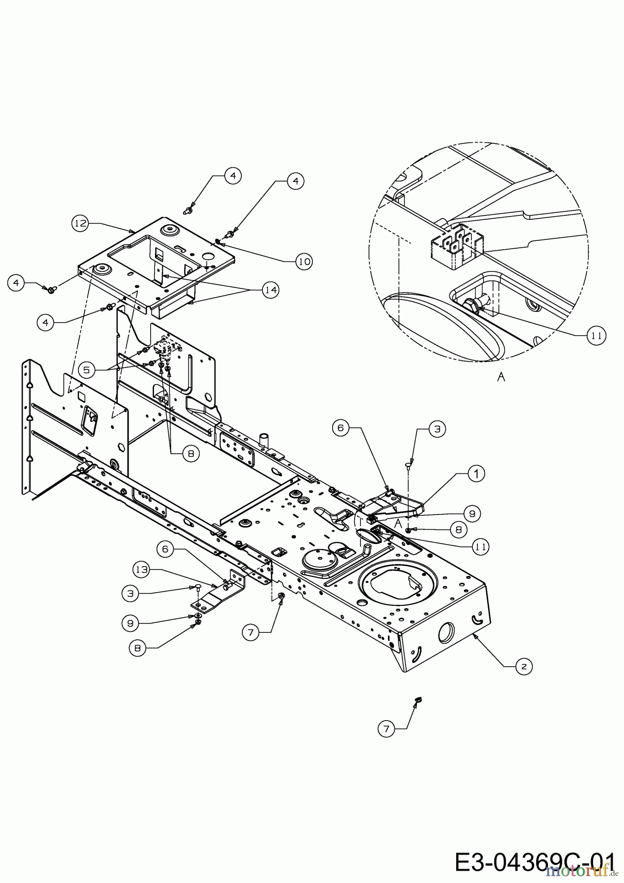  Cub Cadet Lawn tractors CC 714 TE 13A277DE603  (2013) Frame