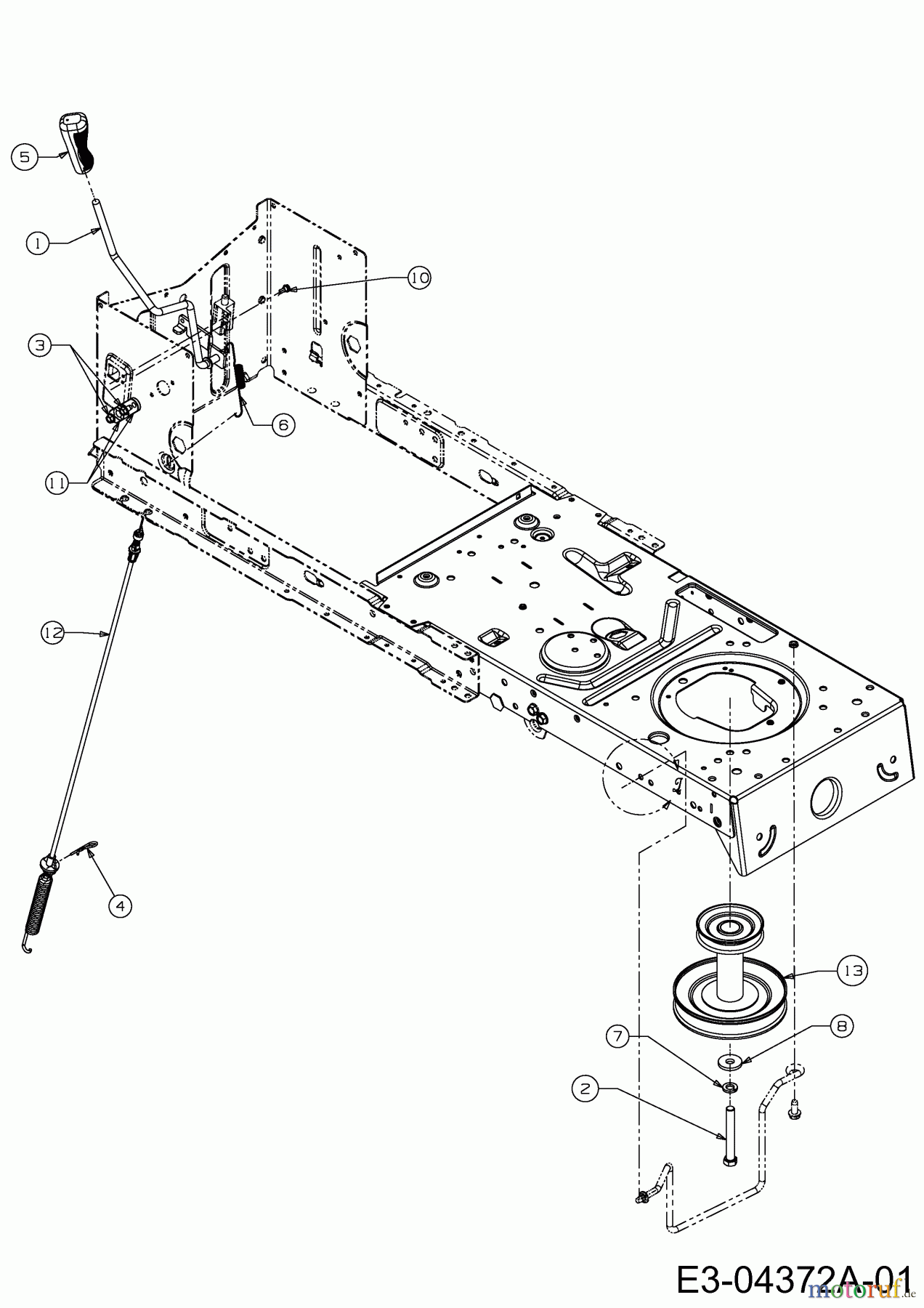  Bolens Lawn tractors BL 175/107 T 13AN771G684  (2008) Deck engagement, Engine pulley