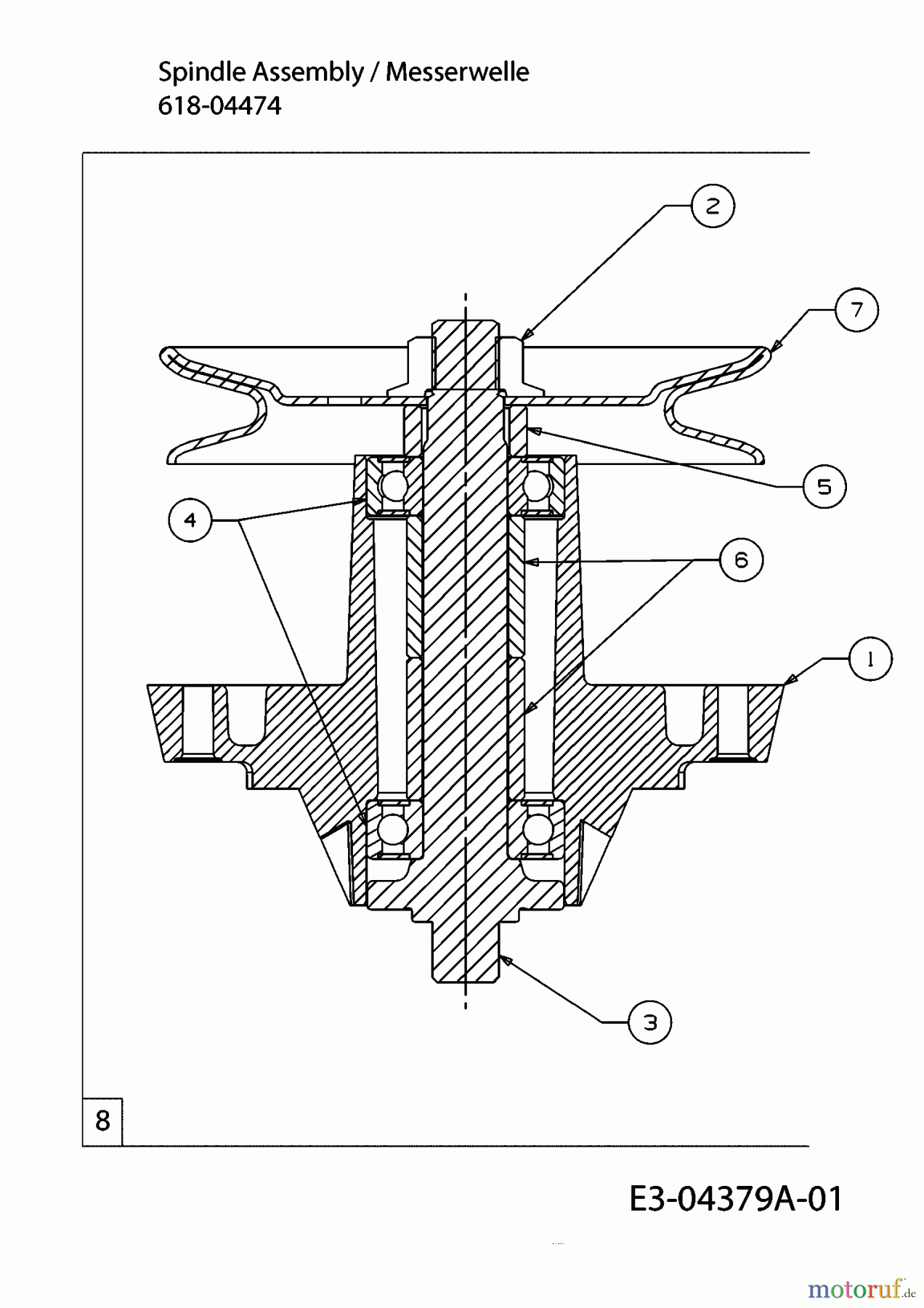  Atis-Green Lawn tractors AP 96 B 155 13AM763F652  (2010) Spindle 618-04474